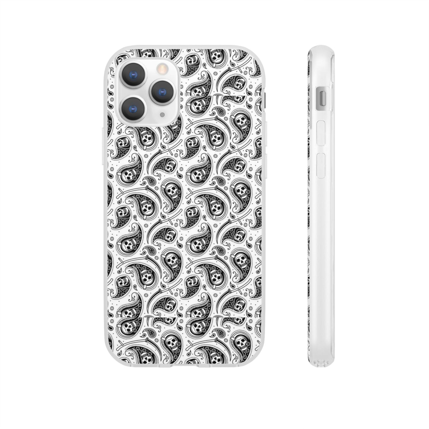 Skull Paisley Pattern Phone Case TPU Soft Flexi Case for iPhones