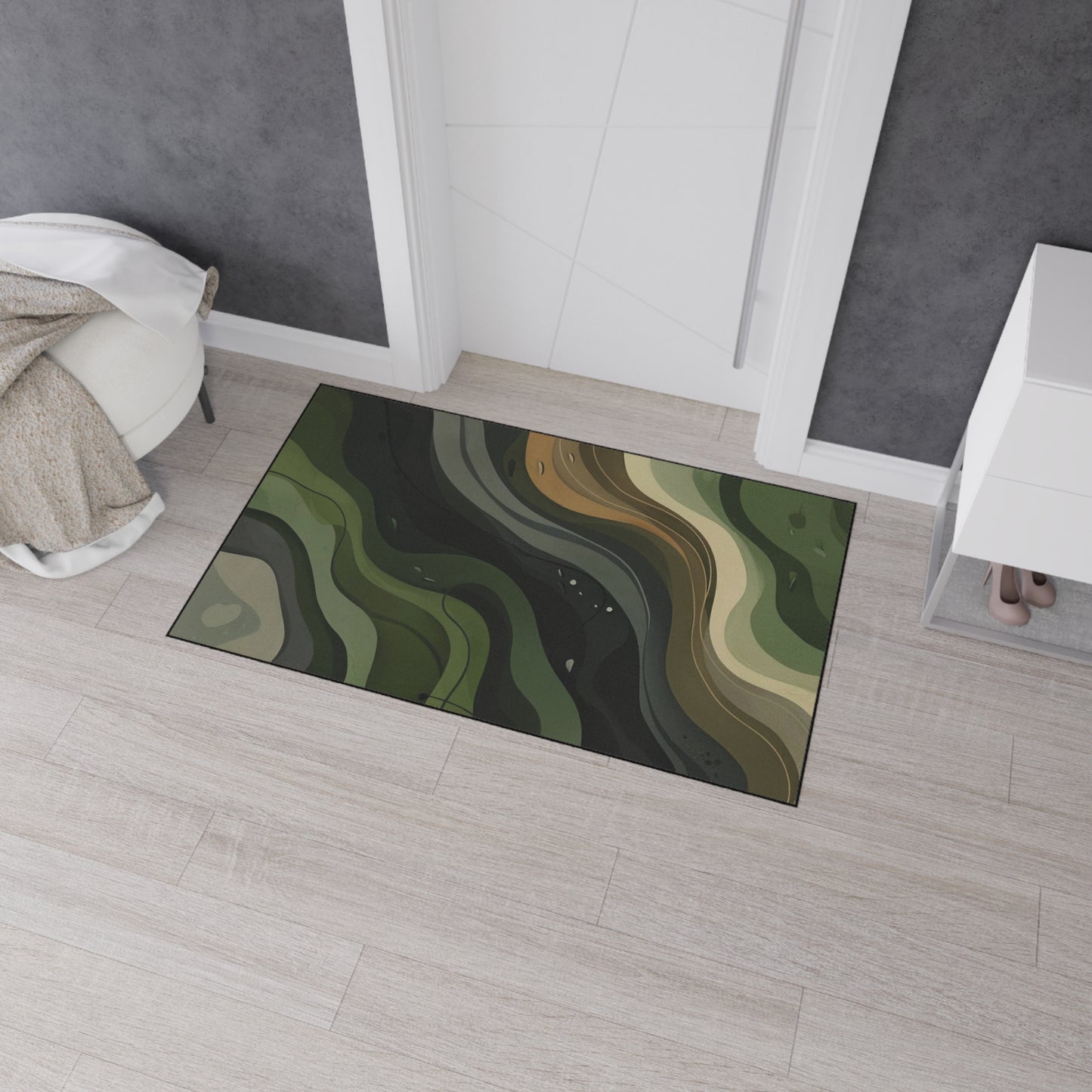 Abstract Golf Course Camo Contour Heavy-Duty Floor Mat