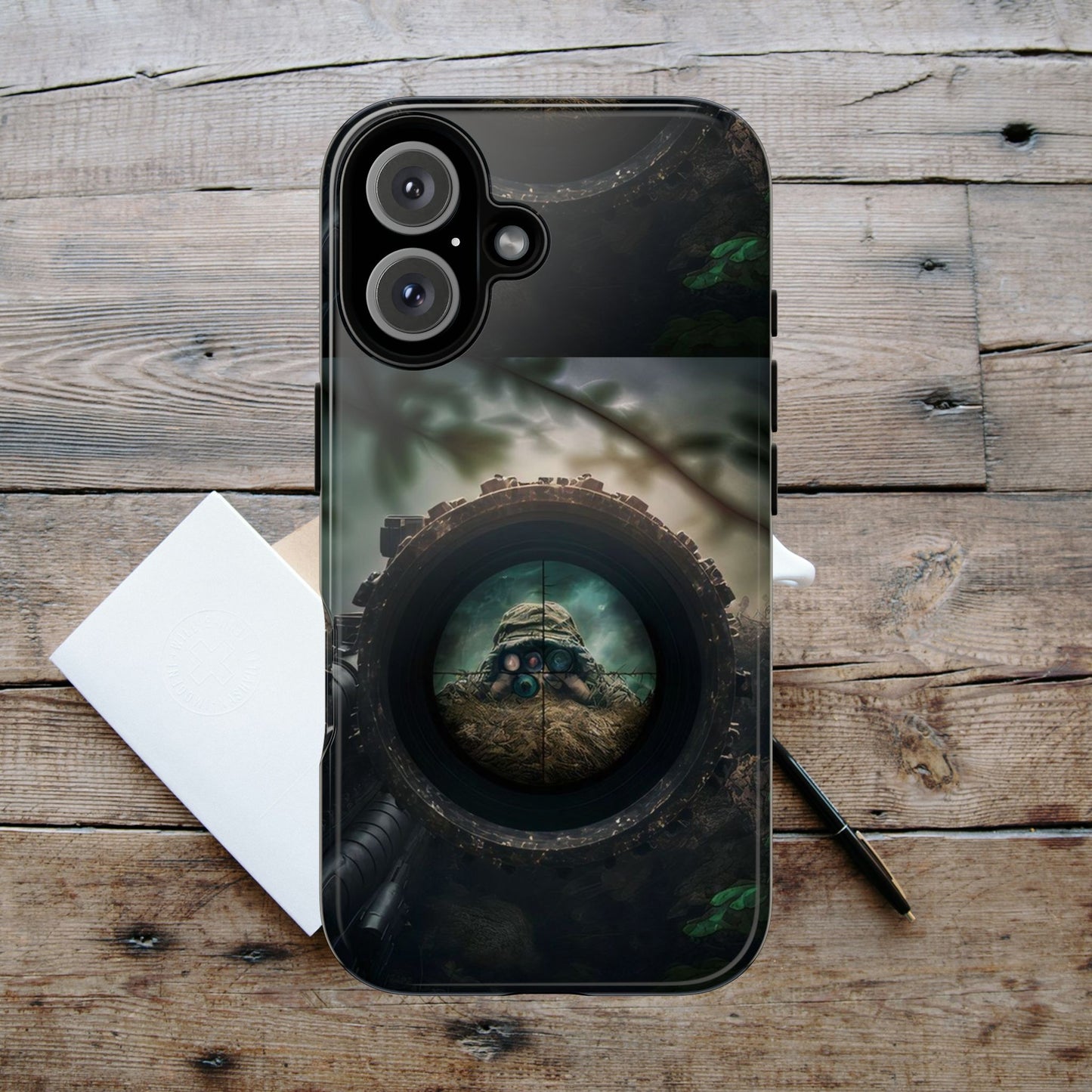 Sniper Scope Soldier Phone Case | Dual Layer Tough Cover  For iPhone