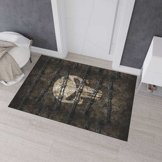 Heavy Duty Floor Mat with Unique Jake Skull Barbed Wire Design | Durable Rug