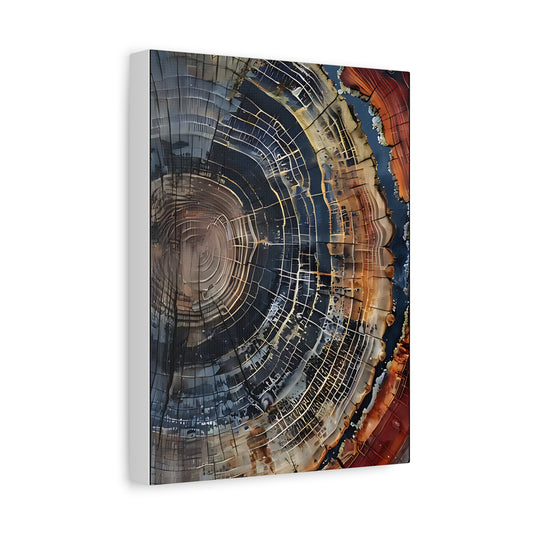 Canvas Print, Tree Ring Wall Art, Modern Farmhouse Decor, Abstract Colorful