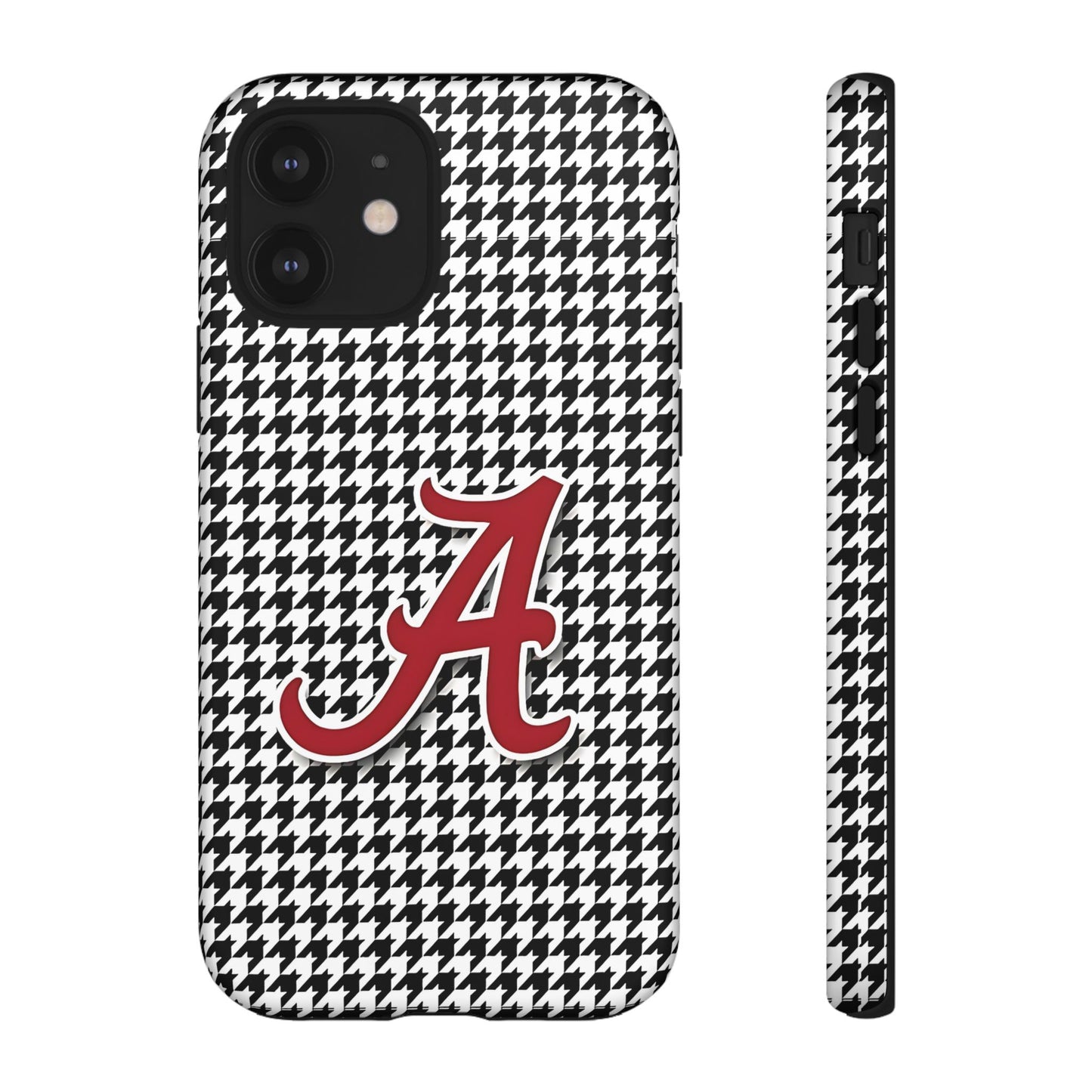 Alabama Houndstooth Phone Case, Tough Cases, College RTR Fan Gear, Initial A