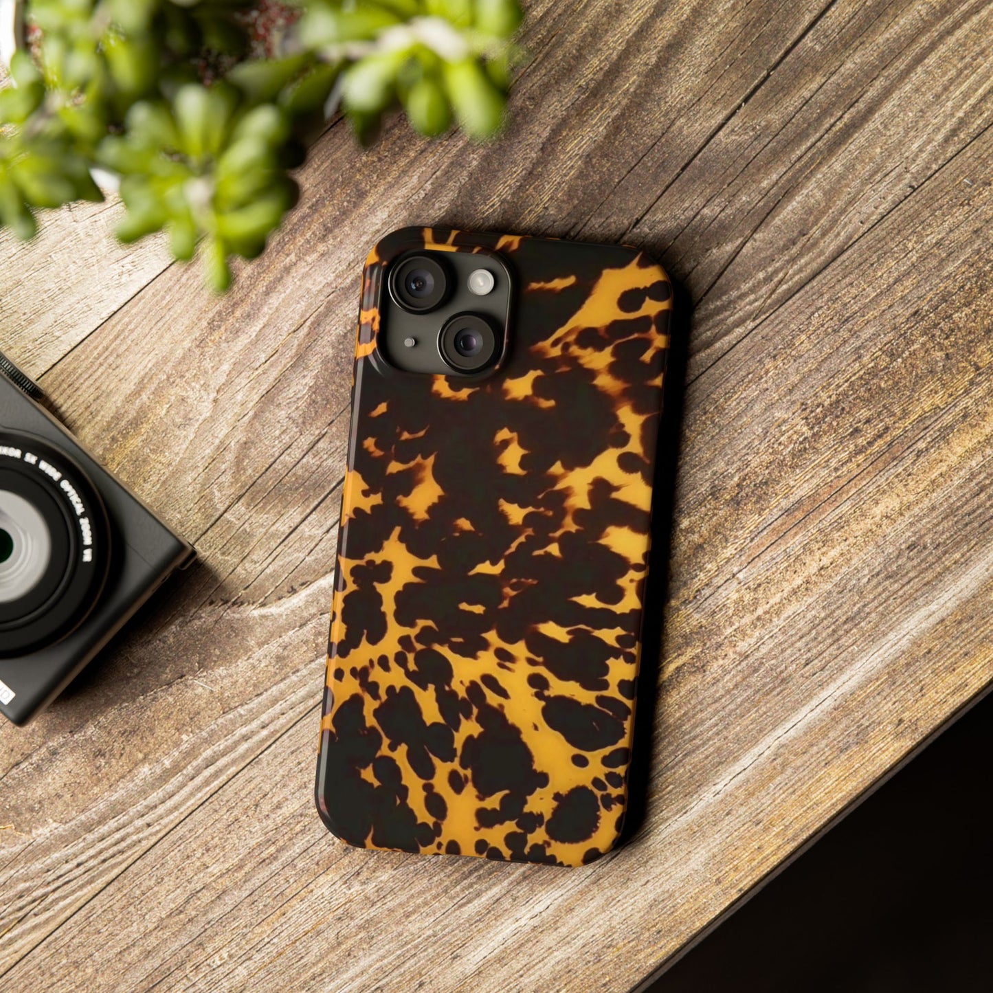 Two Tone Tortoiseshell iPhone Ultra Slim Cases, Glossy Finish