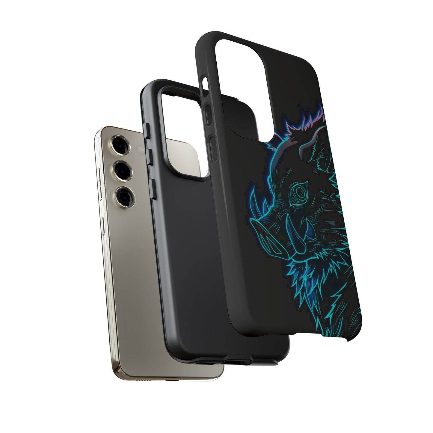 Tough Cases For iPhone, Galaxy, Anime Hashibira Beast Slayer Neon Design