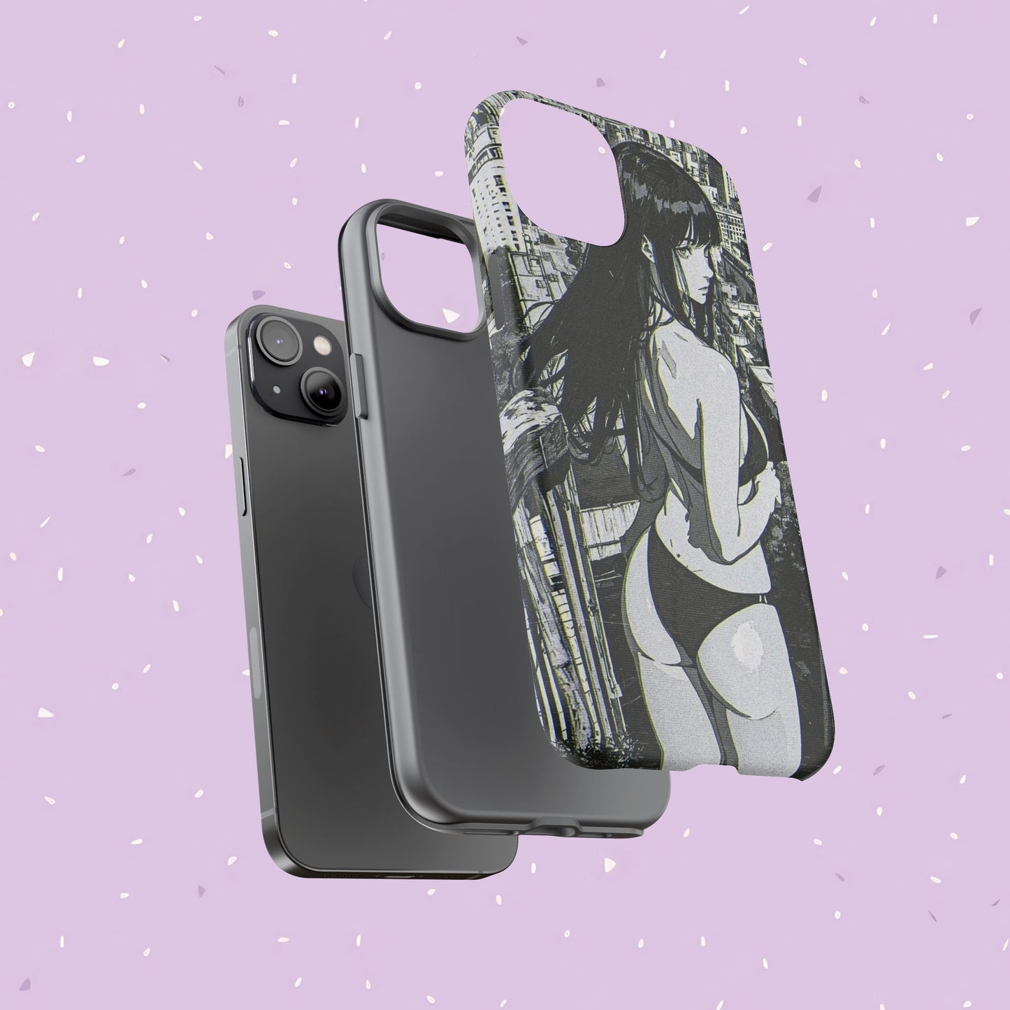 Tough Phone Case, Anime Manga Girl Bikini Design, iPhone, Galaxy, Google Pixel, Hentai Ecchi Art