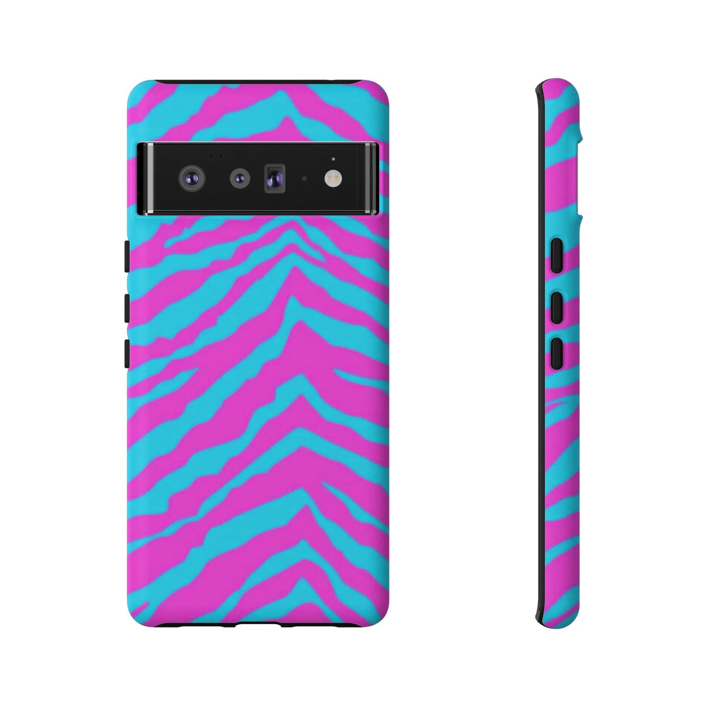 Animal Print Hot Pink And Teal Tough Case for iPhone, Galaxy and Google Pixel