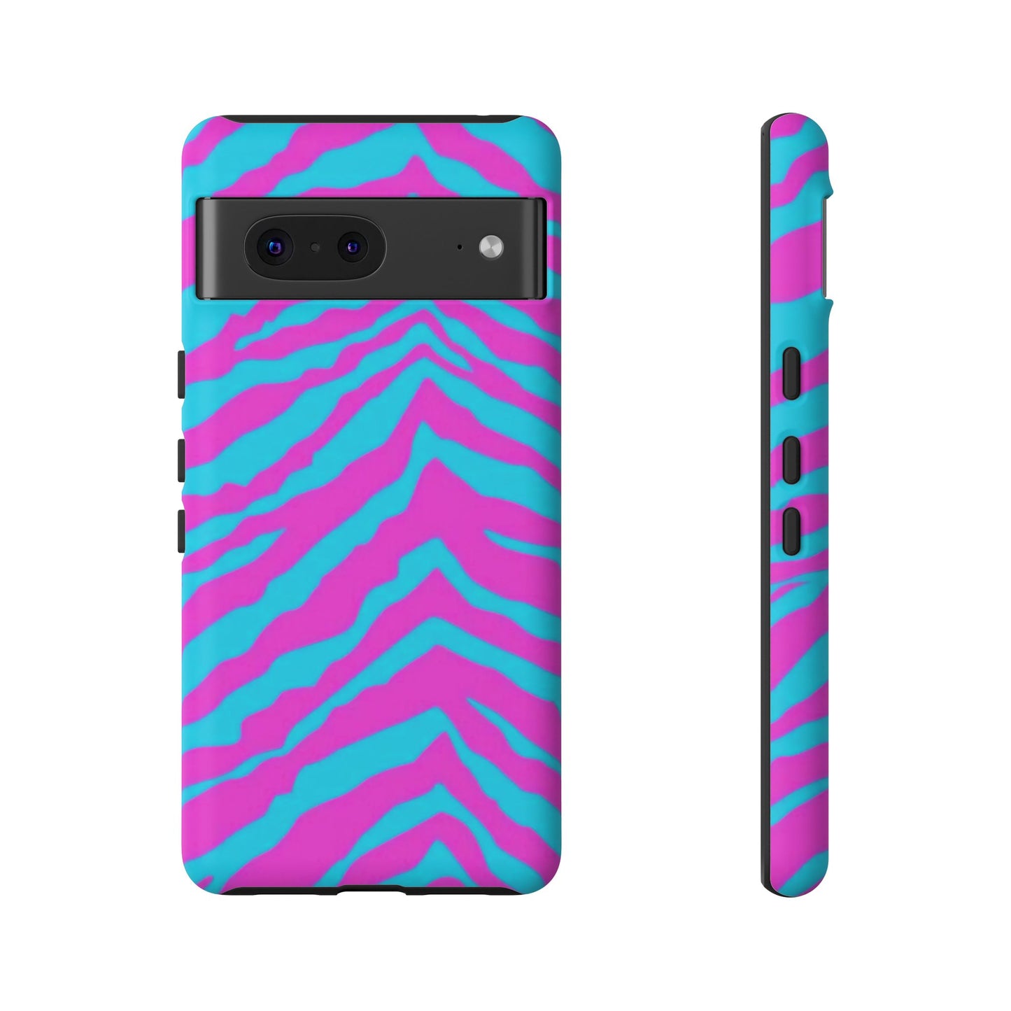 Animal Print Hot Pink And Teal Tough Case for iPhone, Galaxy and Google Pixel