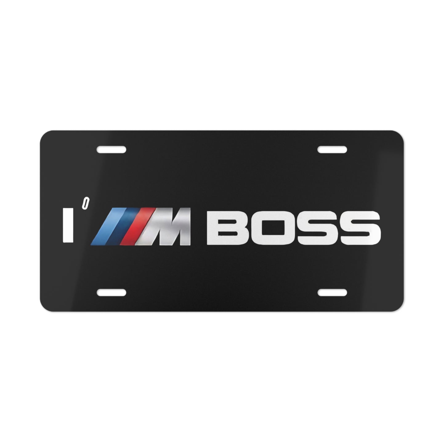 Compatible With BMW, M Series Inspired White Vanity License Plate "I'M Boss"