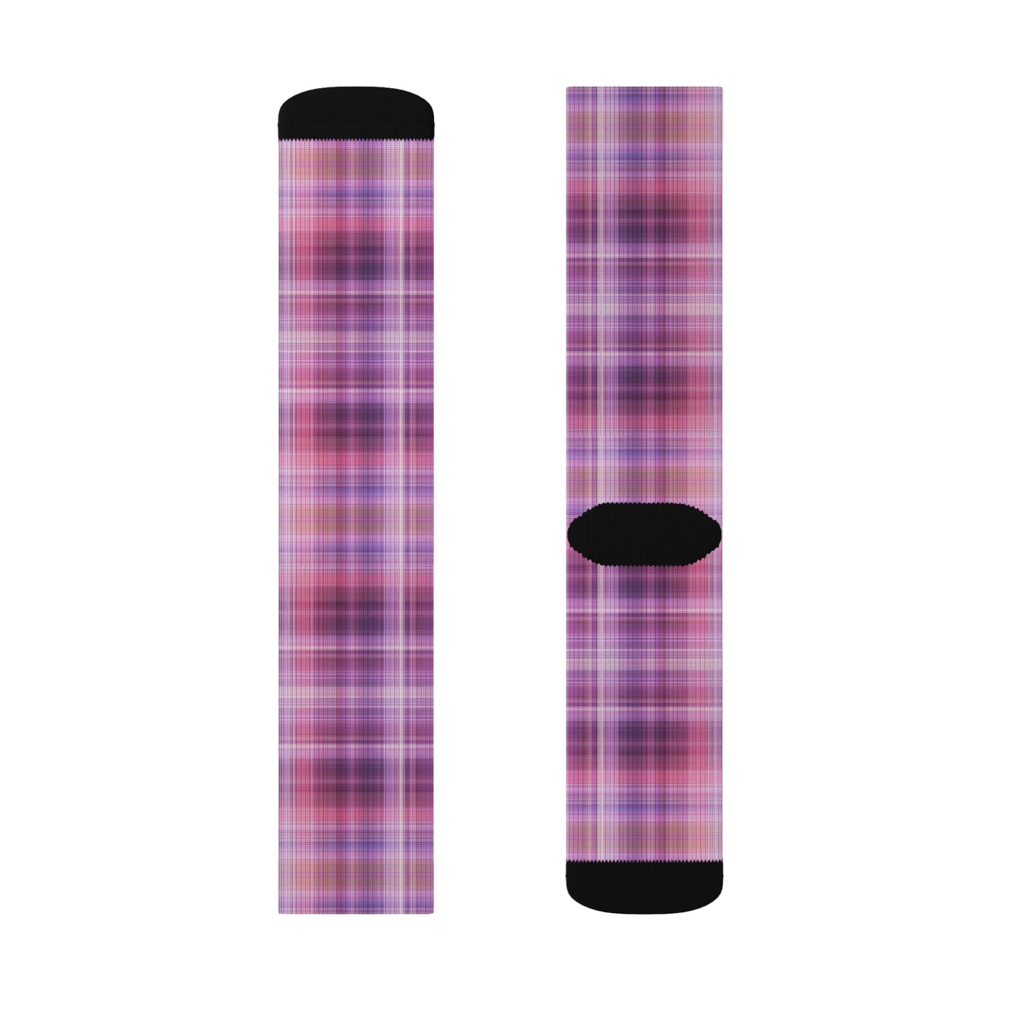 Pink Purple Plaid Socks | Sublimation Socks, Classic Preppy Designs