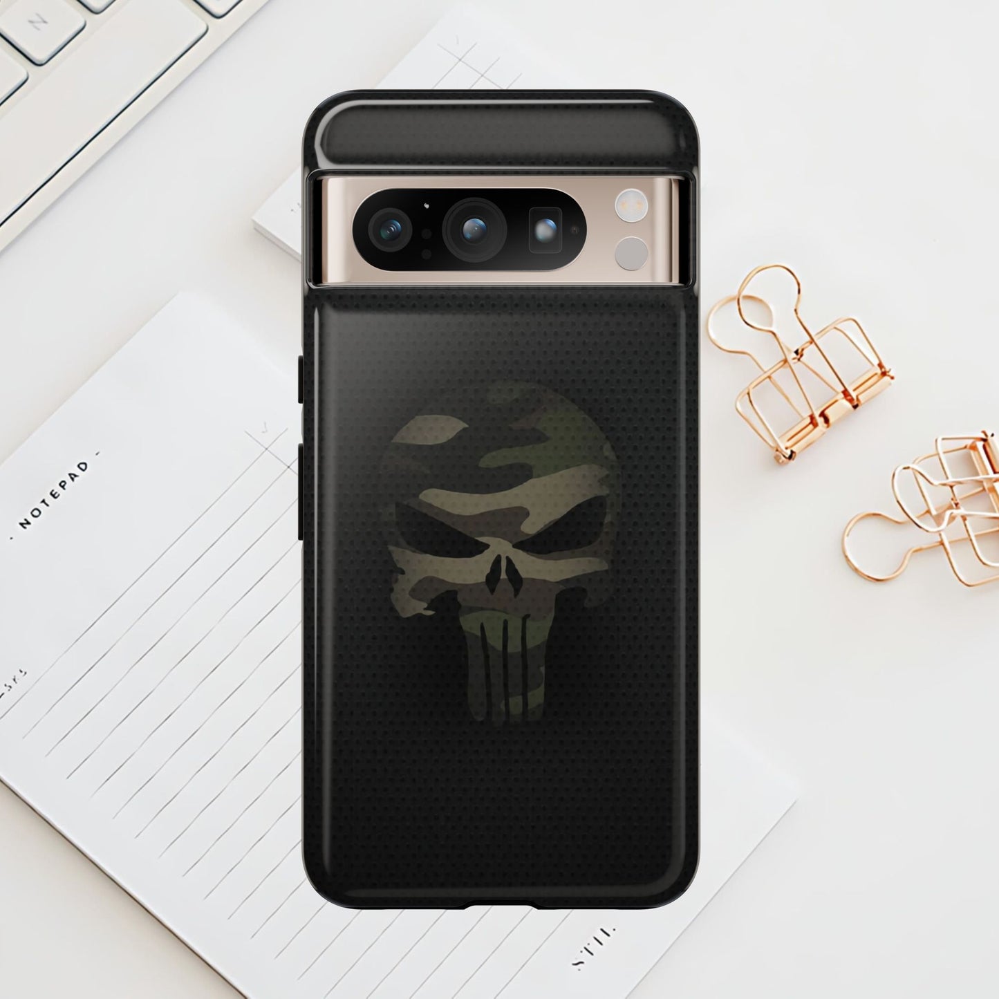 Camo Green Tough Case For iPhone, Samsung Galaxy, Pixel, Punisher Graphic