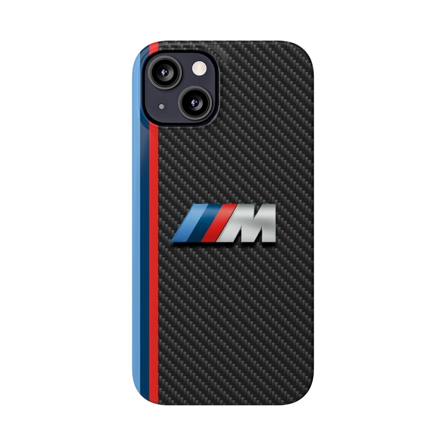 Black iPhone Slim Case, Blue And Red Stripes, BMW M Series