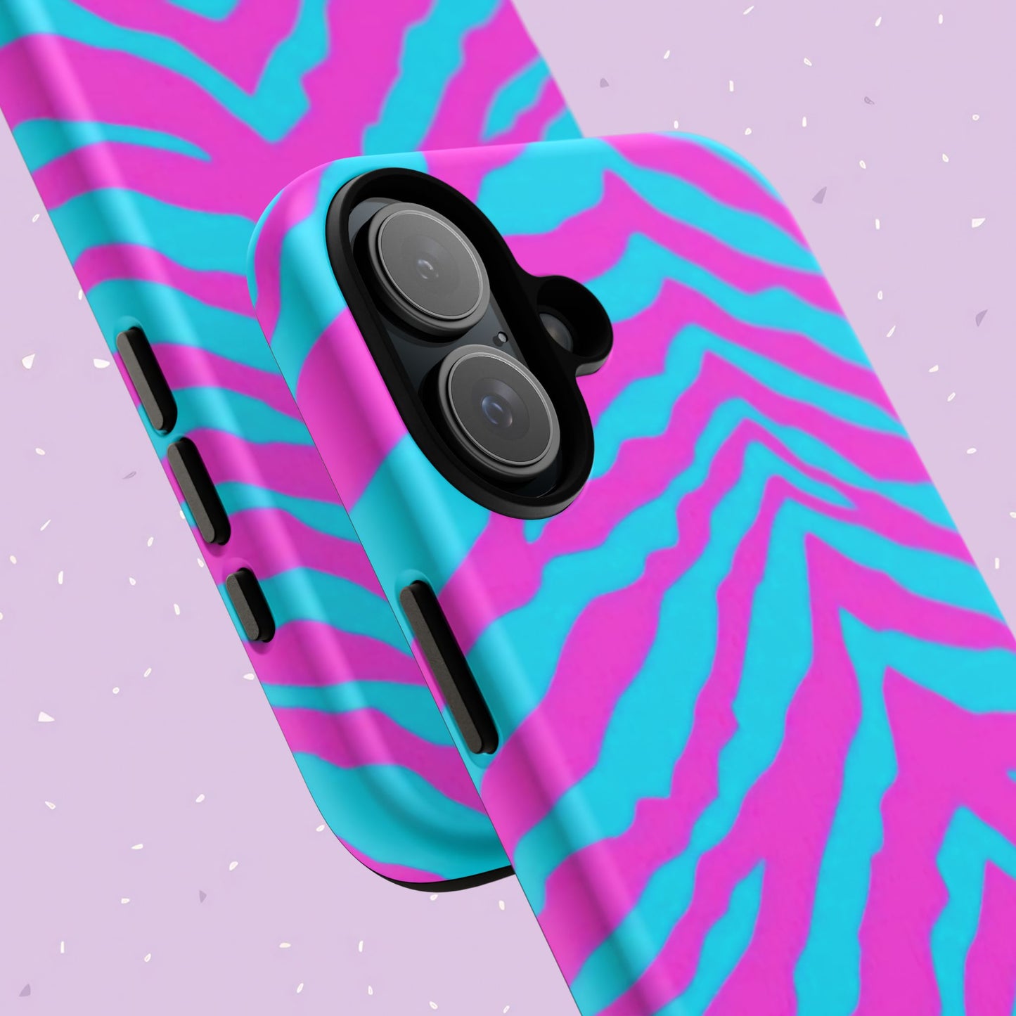 Animal Print Hot Pink And Teal Tough Case for iPhone, Galaxy and Google Pixel
