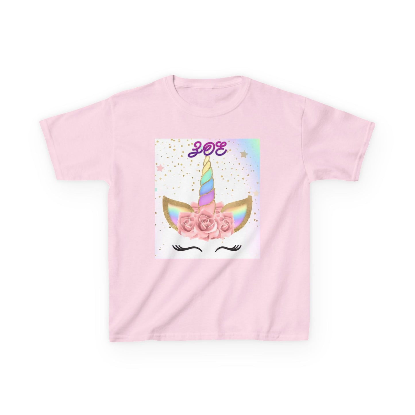 Girls Pretty Unicorn Tee, Kids T-Shirt with Bling Floral Design, Trendy T