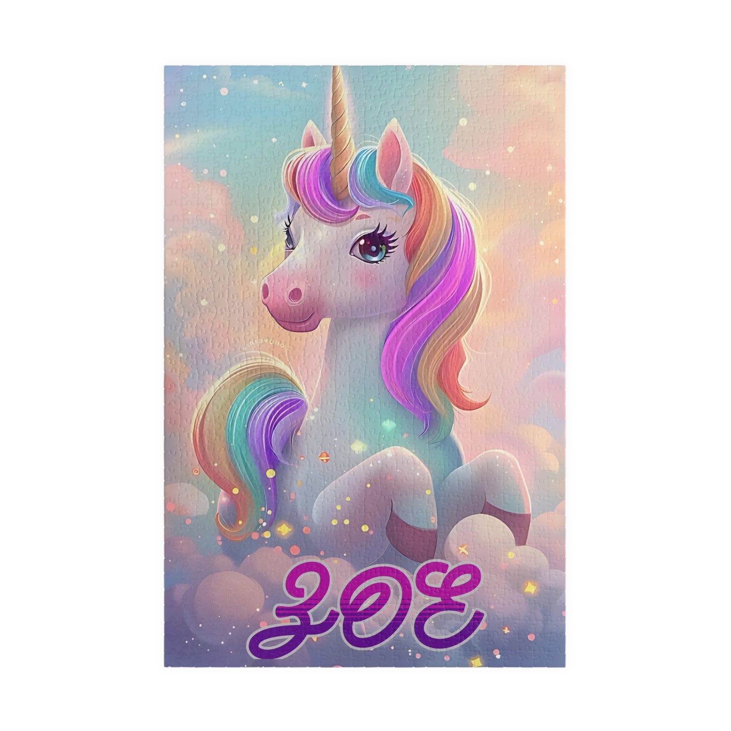 Custom Name Kids Magic Unicorn Puzzle, Personalized Jigsaw Gift Set For Child