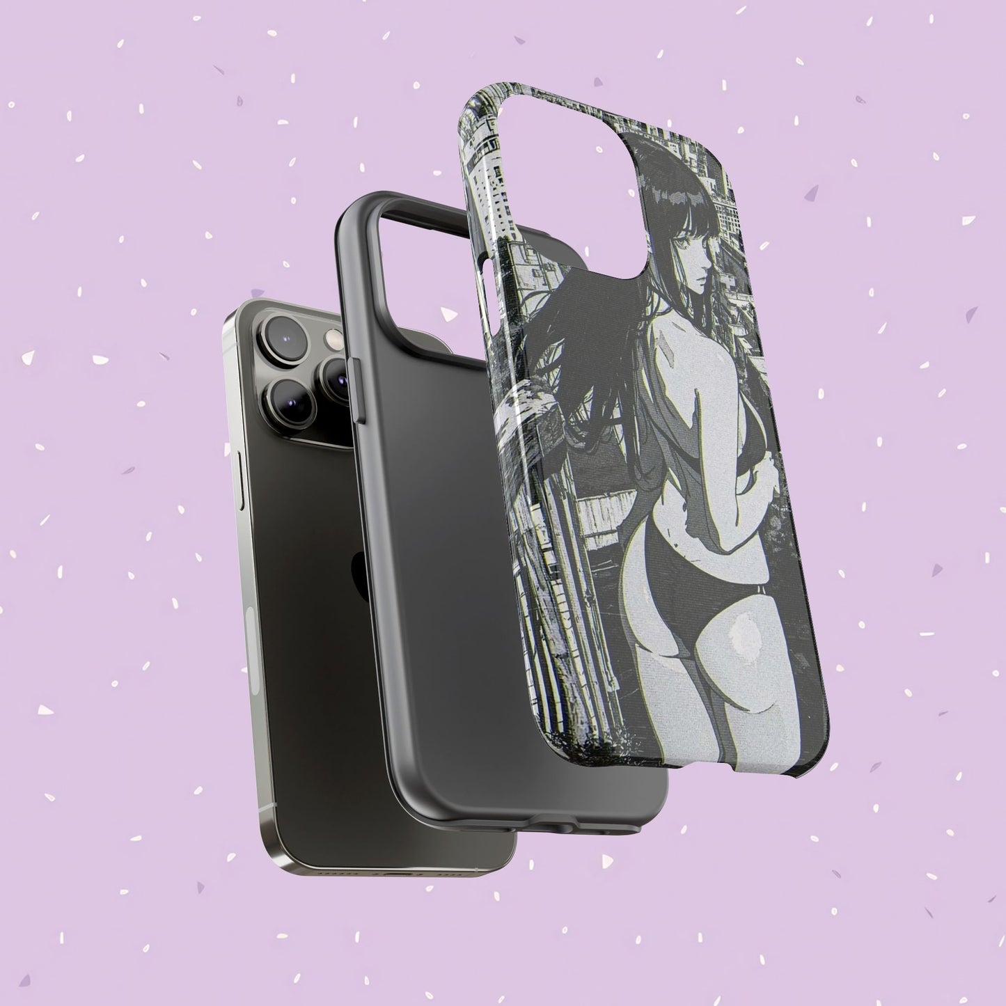 Tough Phone Case, Anime Manga Girl Bikini Design, iPhone, Galaxy, Google Pixel, Hentai Ecchi Art