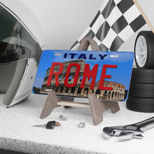 Rome Italy Novelty Front Vanity License Plate, Custom Metal Wall Art