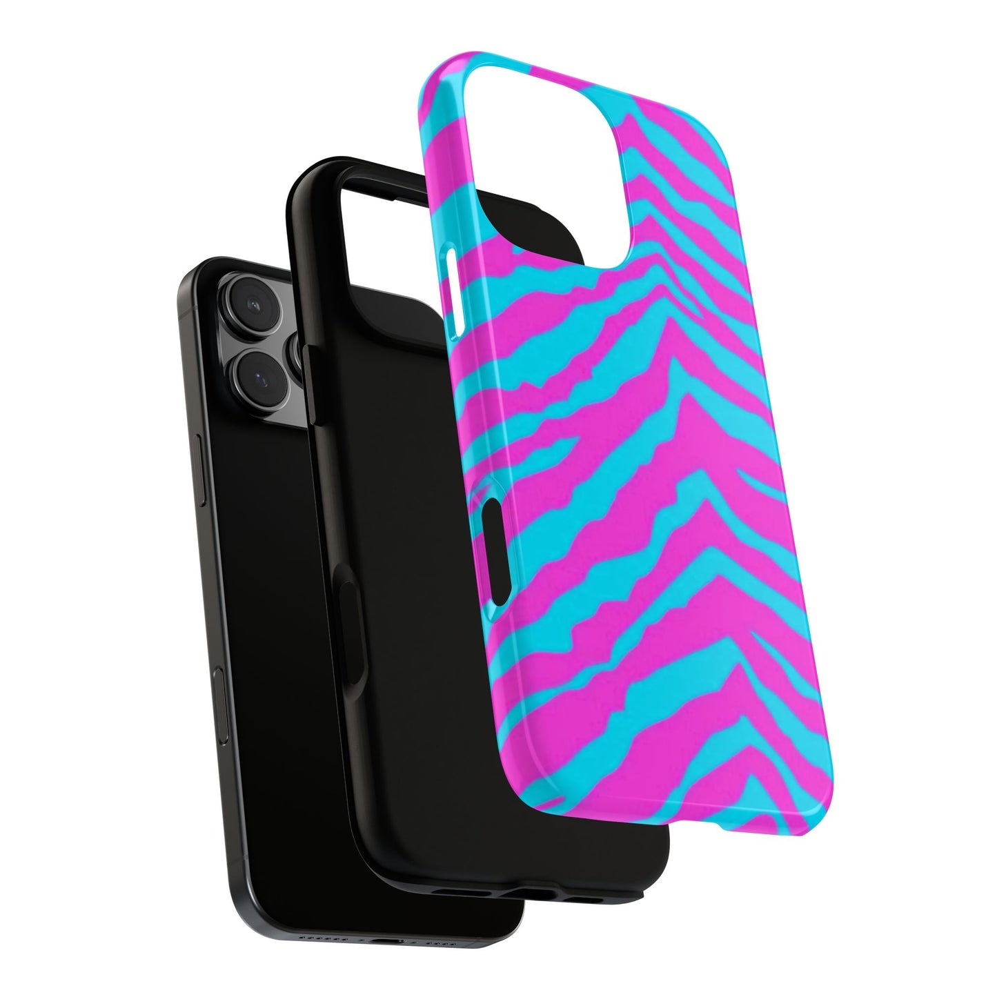Animal Print Hot Pink And Teal Tough Case for iPhone, Galaxy and Google Pixel