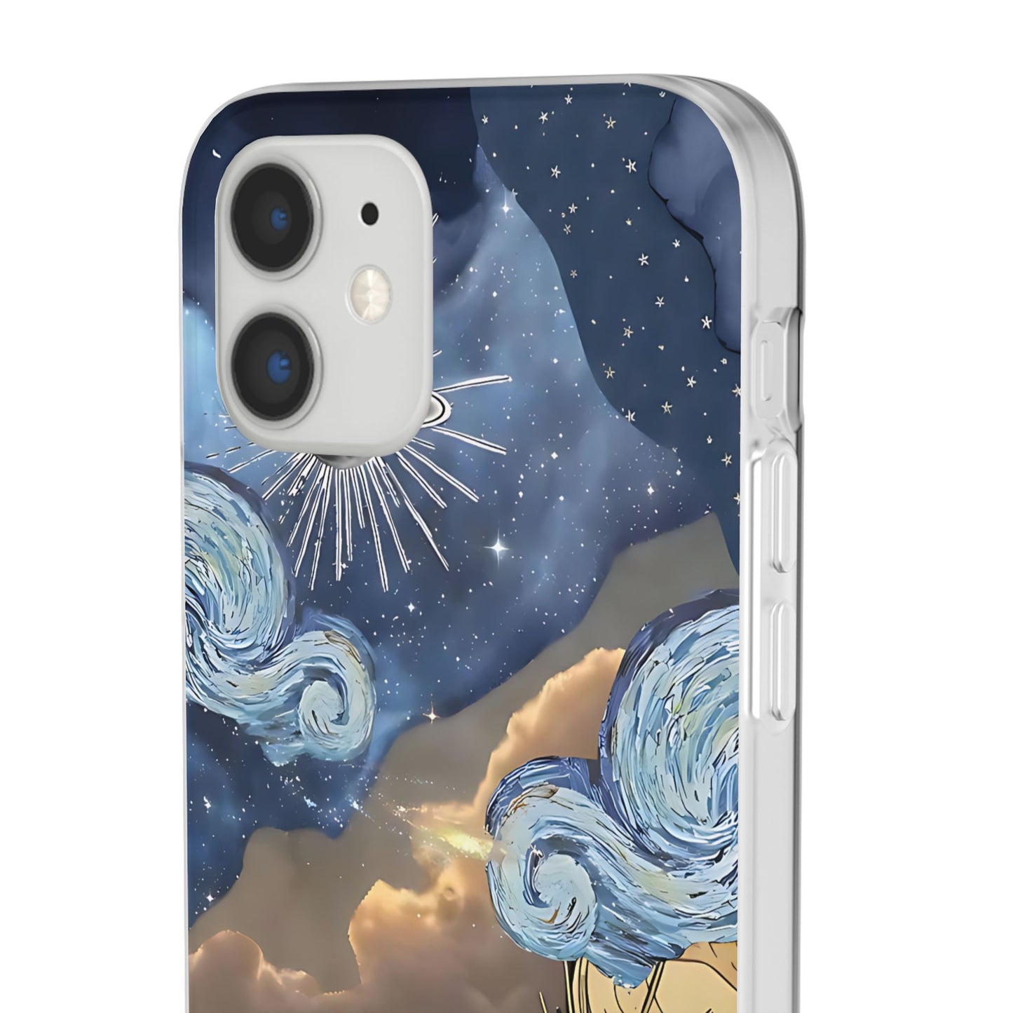 Celestial Flexi Case, Boho Phone Cover, Galaxy Protection, Starry Night Design,