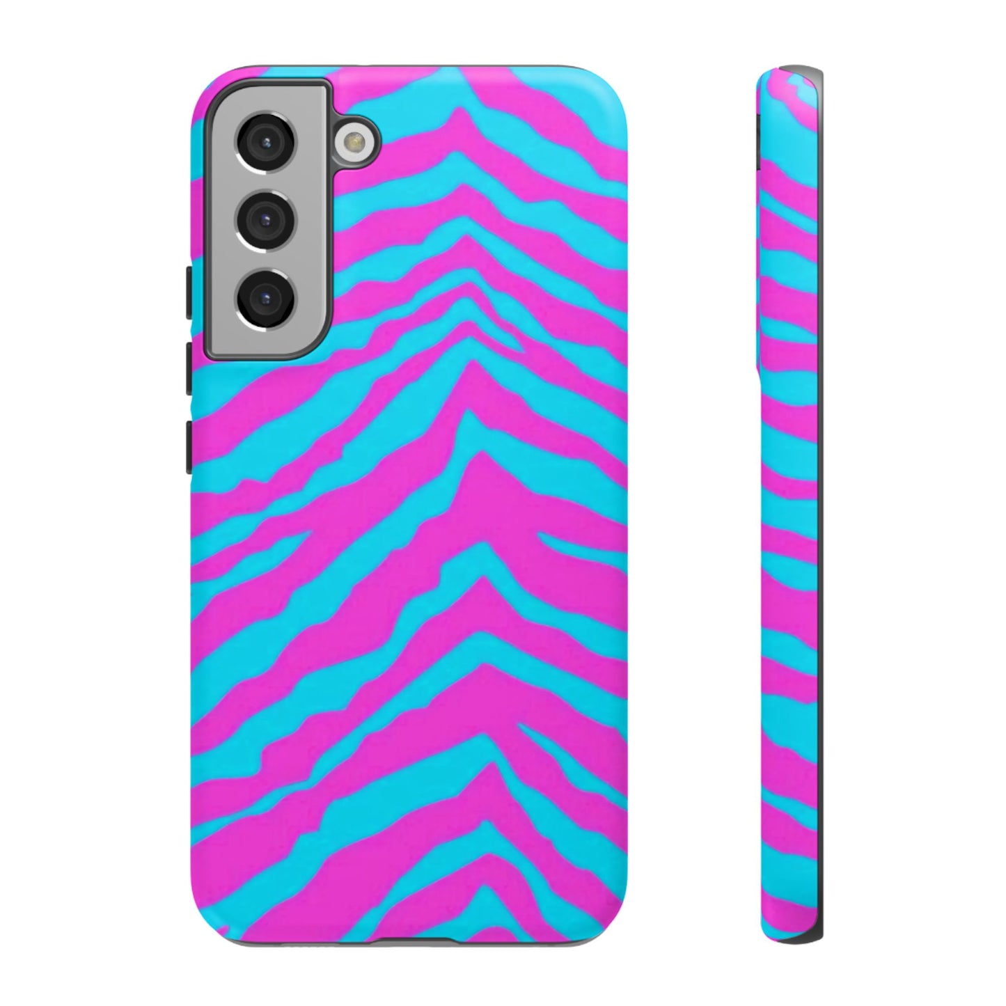 Animal Print Hot Pink And Teal Tough Case for iPhone, Galaxy and Google Pixel