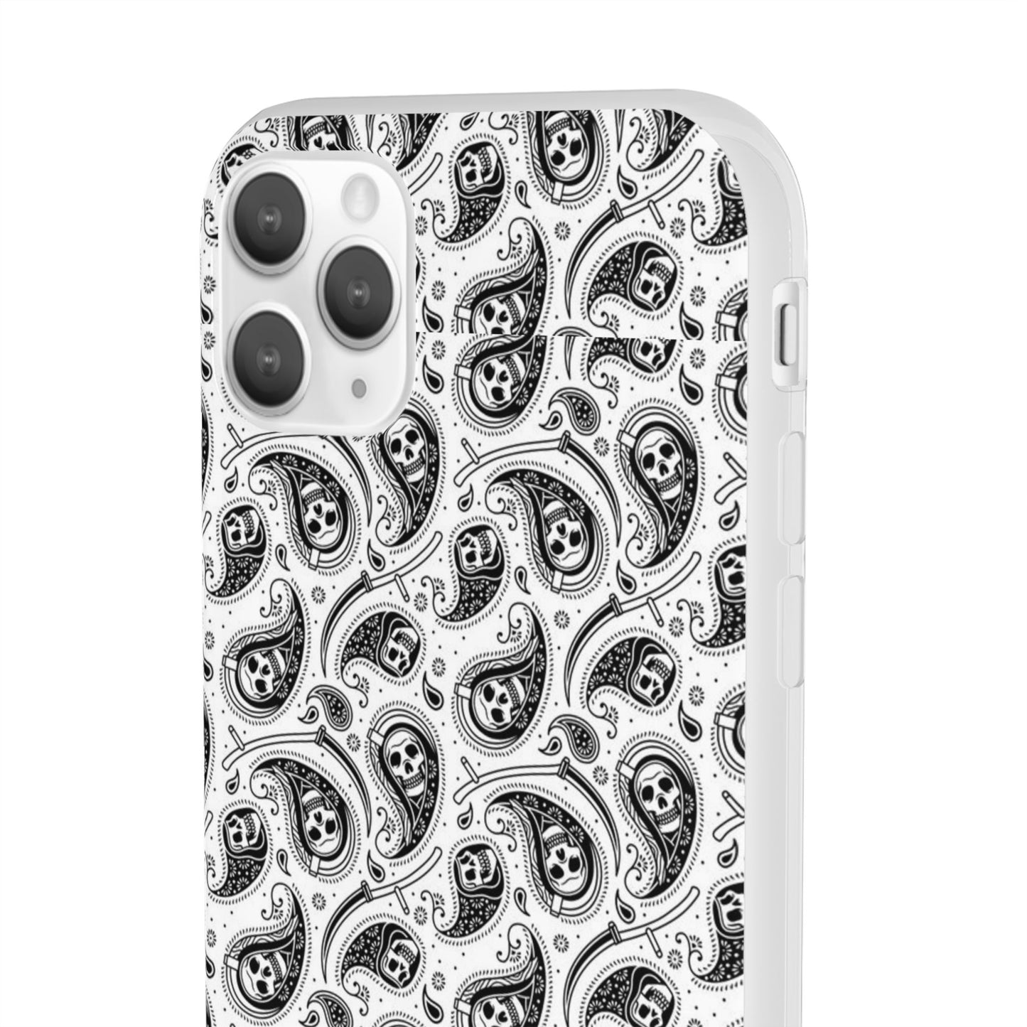 Skull Paisley Pattern Phone Case TPU Soft Flexi Case for iPhones