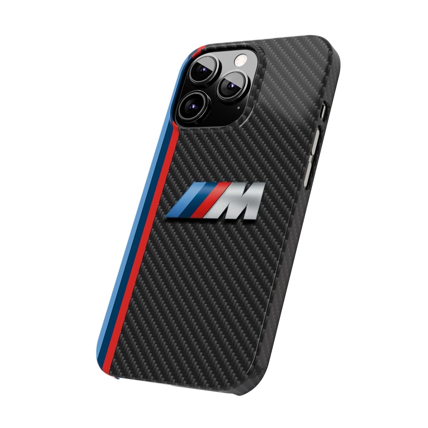 Black iPhone Slim Case, Blue And Red Stripes, BMW M Series