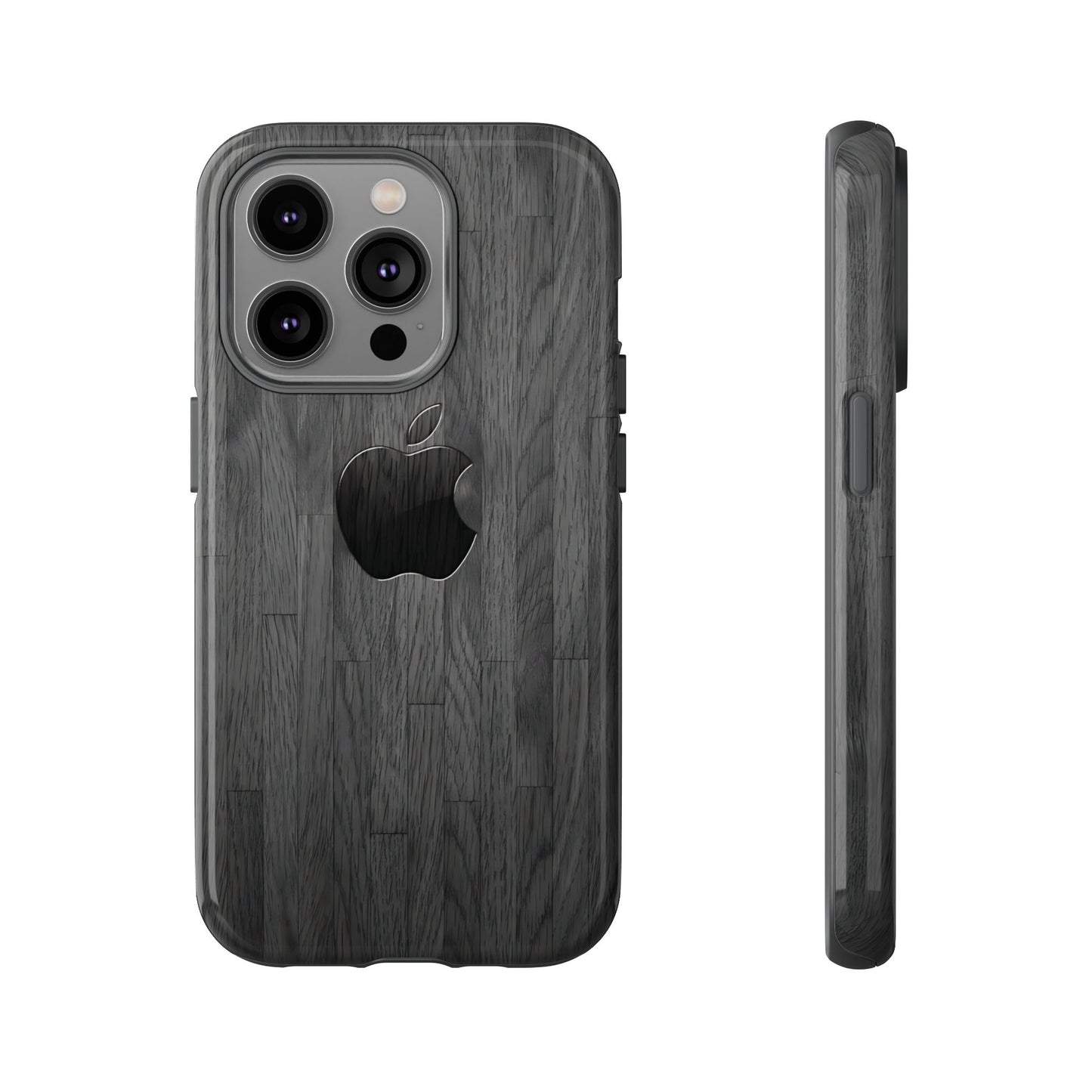 Tough Cases For iPhones, Gray Wood Color Rugged Phone Case