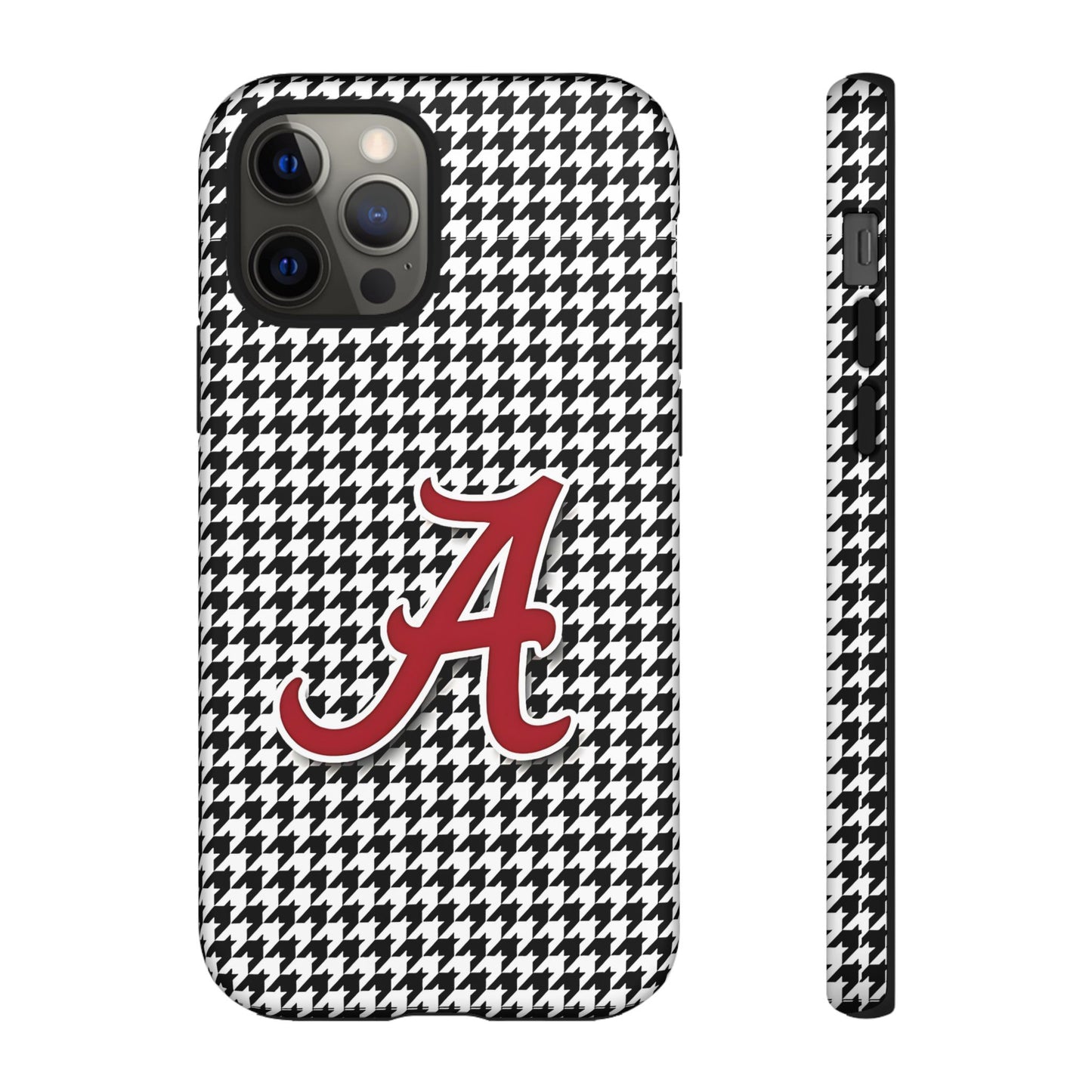 Alabama Houndstooth Phone Case, Tough Cases, College RTR Fan Gear, Initial A