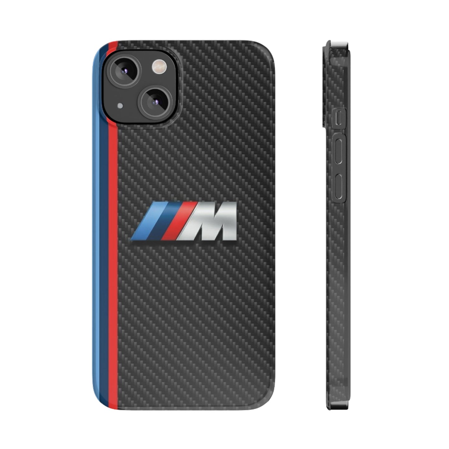 Black iPhone Slim Case, Blue And Red Stripes, BMW M Series