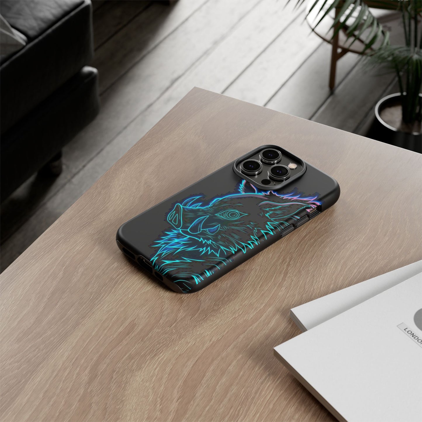 Tough Cases For iPhone, Galaxy, Anime Hashibira Beast Slayer Neon Design