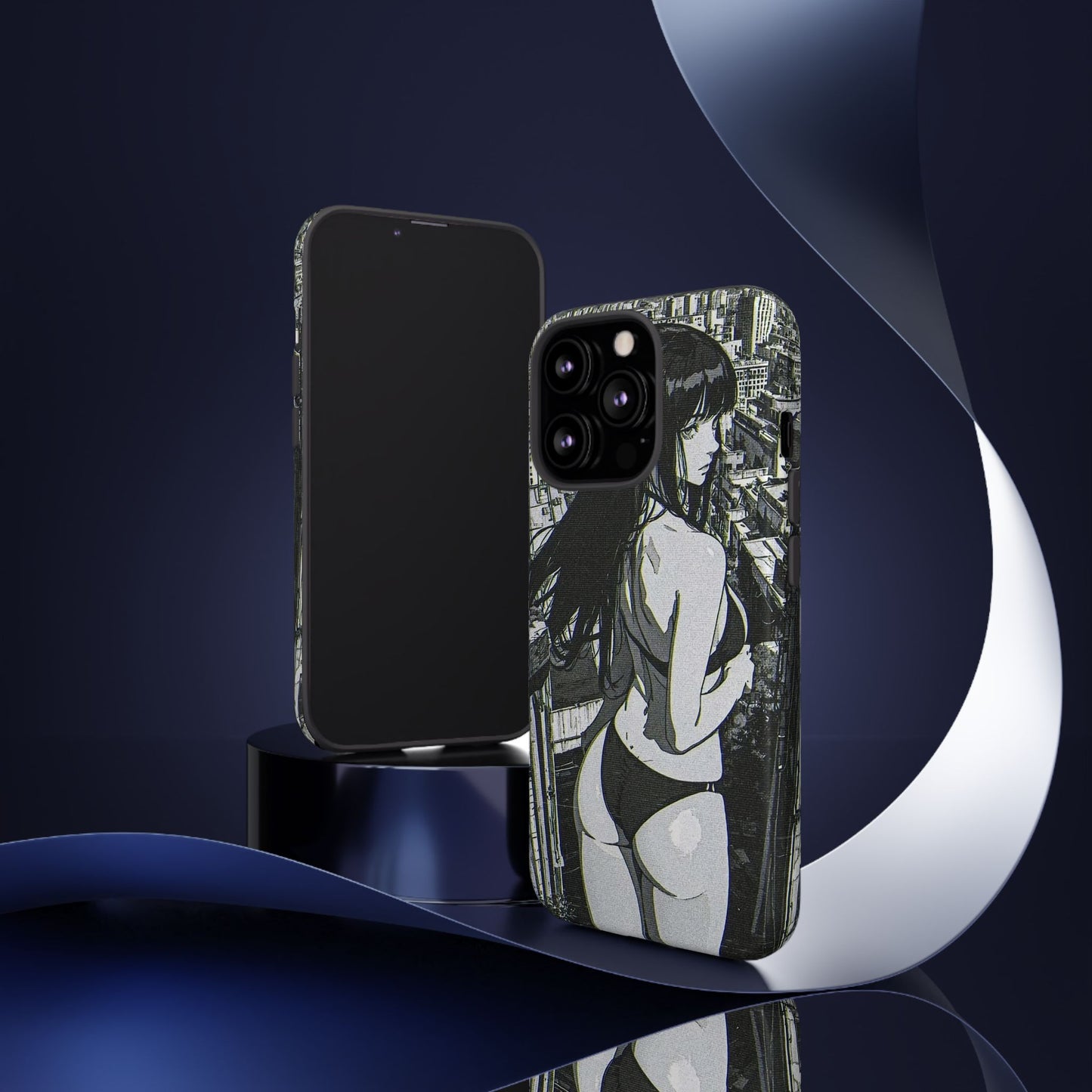 Tough Phone Case, Anime Manga Girl Bikini Design, iPhone, Galaxy, Google Pixel, Hentai Ecchi Art