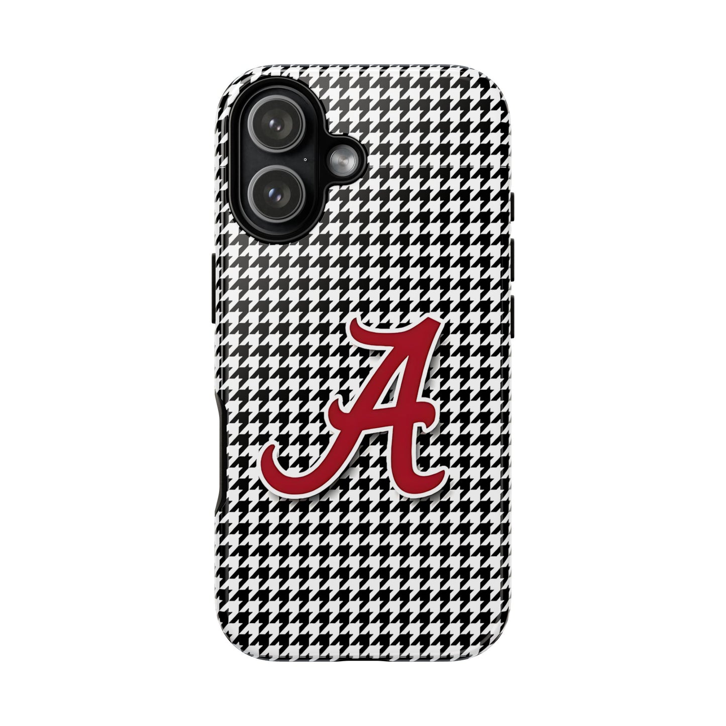 Alabama Houndstooth Phone Case, Tough Cases, College RTR Fan Gear, Initial A
