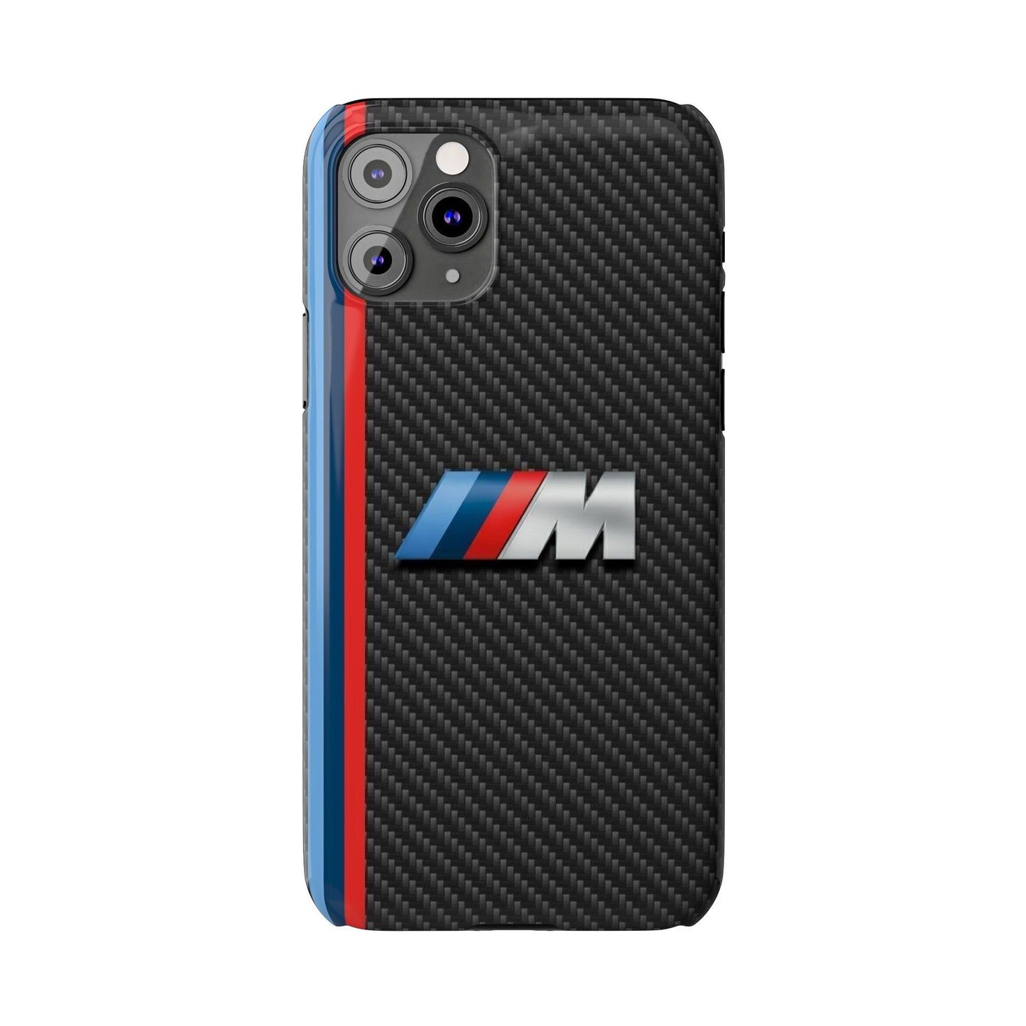 Black iPhone Slim Case, Blue And Red Stripes, BMW M Series