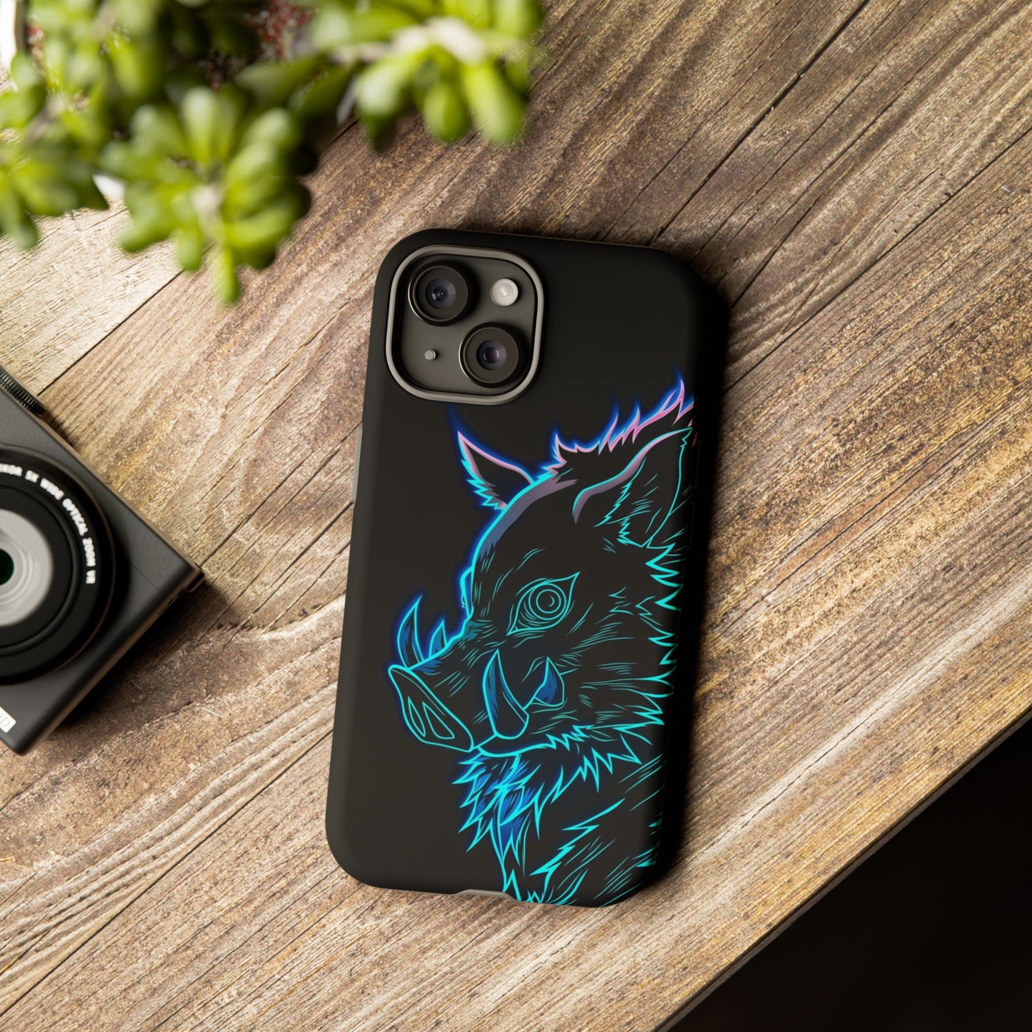 Tough Cases For iPhone, Galaxy, Anime Hashibira Beast Slayer Neon Design