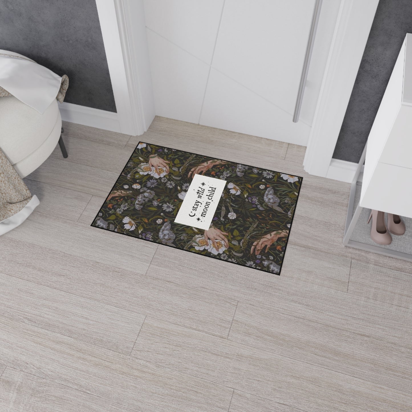 Stay Wild Moon Child Heavy Duty Floor Mat – Floral Boho Entry Rug