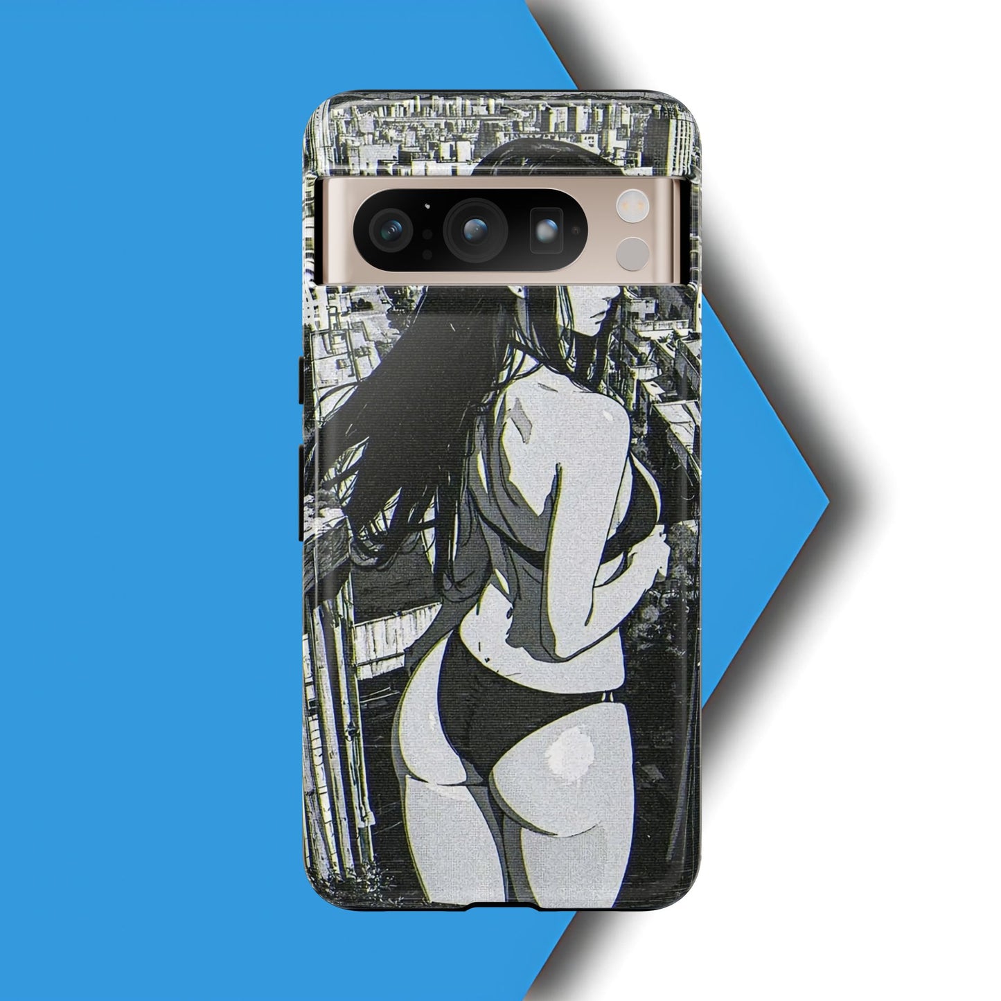 Tough Phone Case, Anime Manga Girl Bikini Design, iPhone, Galaxy, Google Pixel, Hentai Ecchi Art