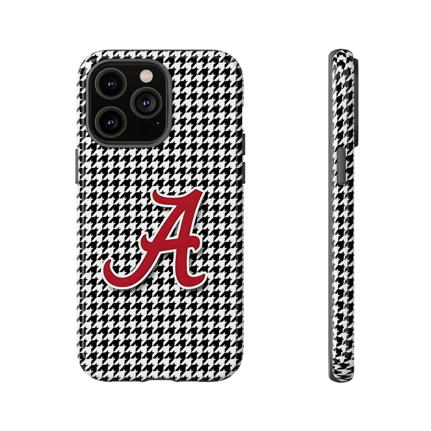 Alabama Houndstooth Phone Case, Tough Cases, College RTR Fan Gear, Initial A