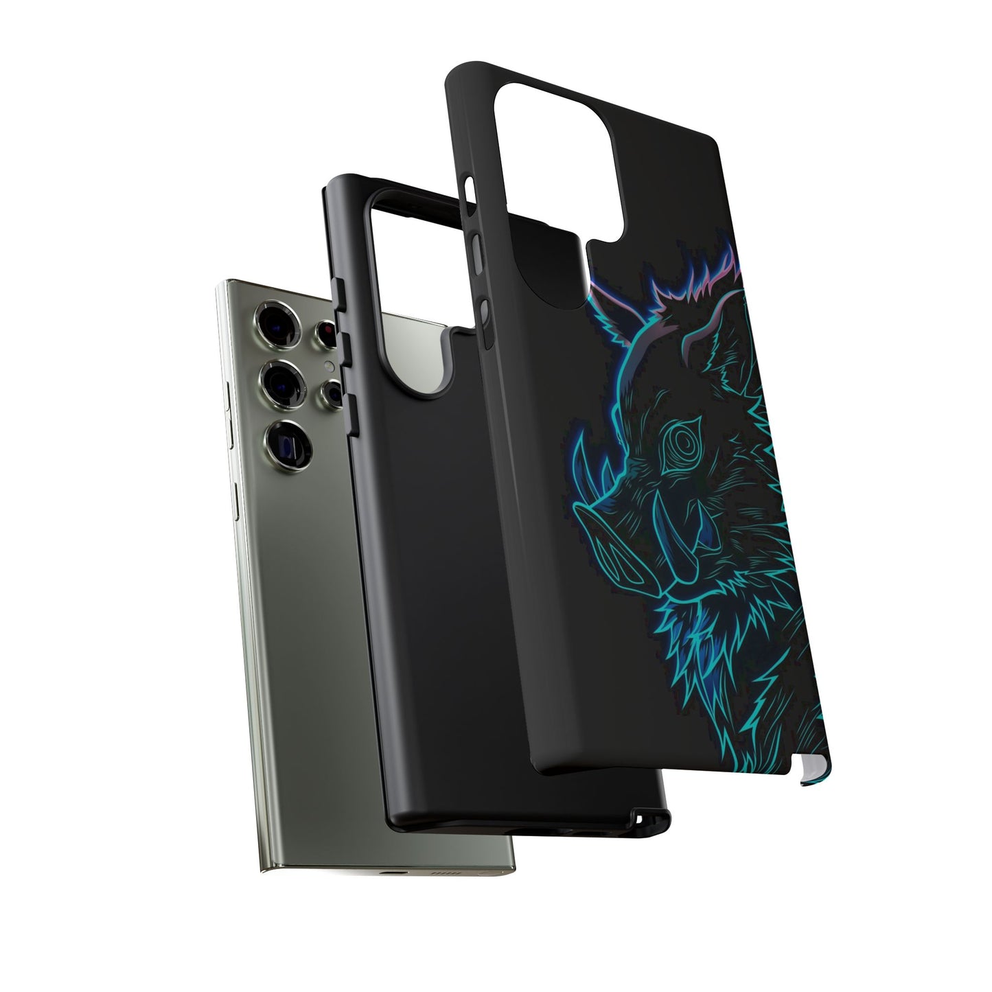 Tough Cases For iPhone, Galaxy, Anime Hashibira Beast Slayer Neon Design