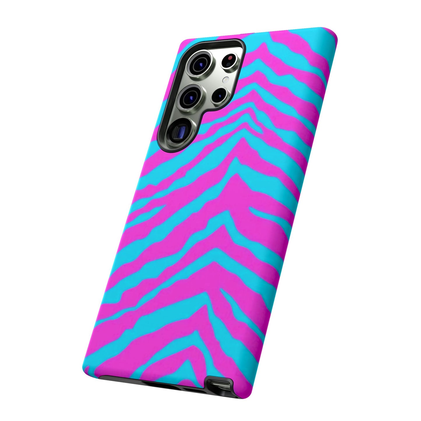 Animal Print Hot Pink And Teal Tough Case for iPhone, Galaxy and Google Pixel