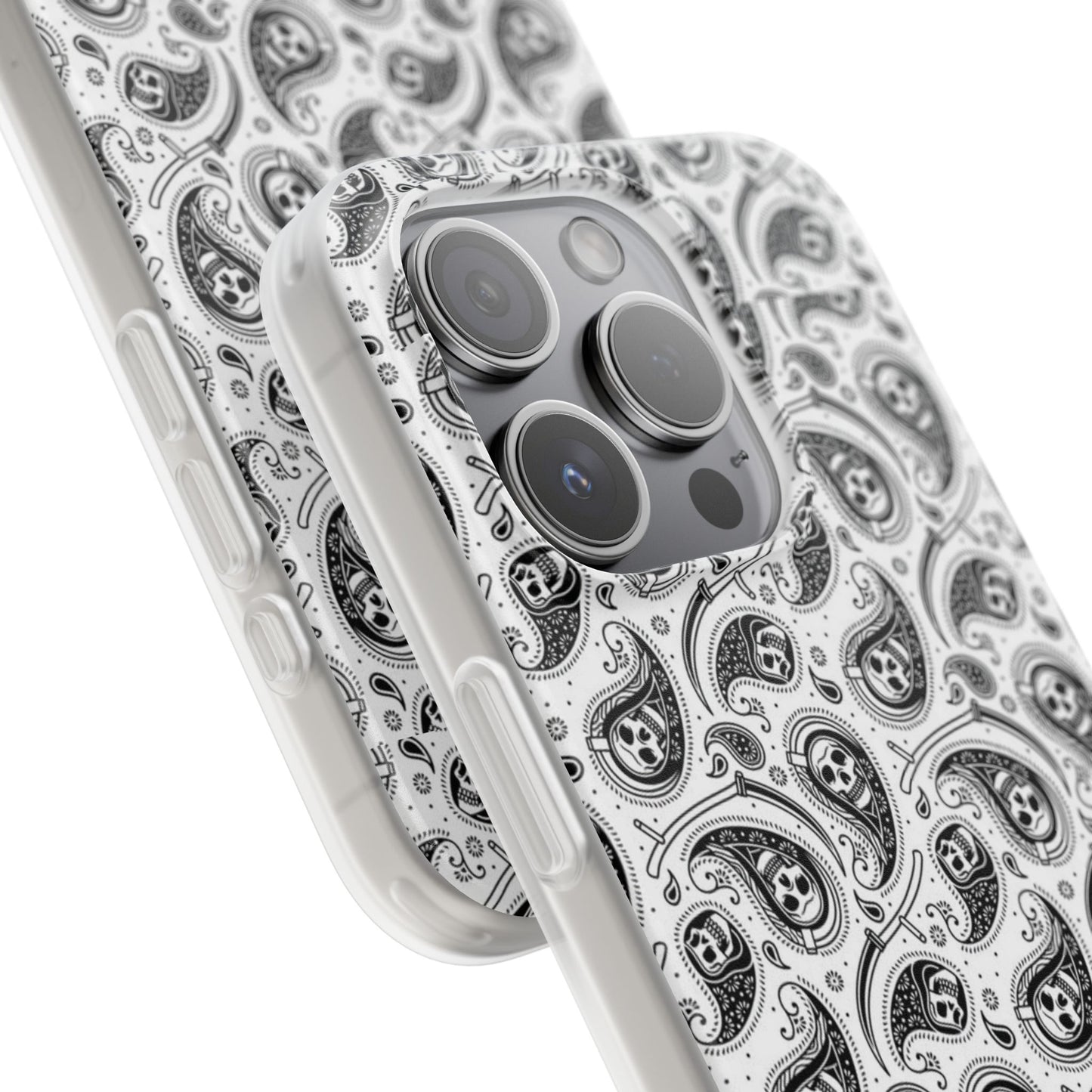 Skull Paisley Pattern Phone Case TPU Soft Flexi Case for iPhones