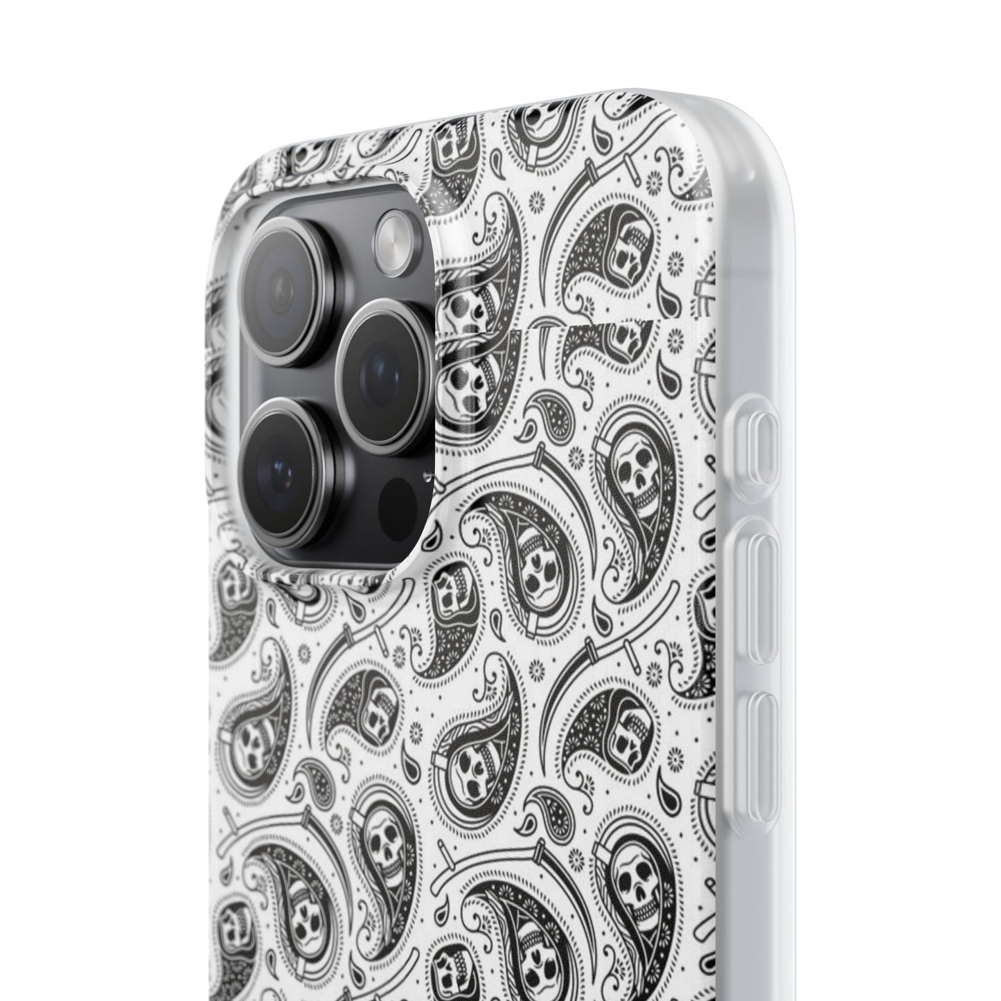 Skull Paisley Pattern Phone Case TPU Soft Flexi Case for iPhones