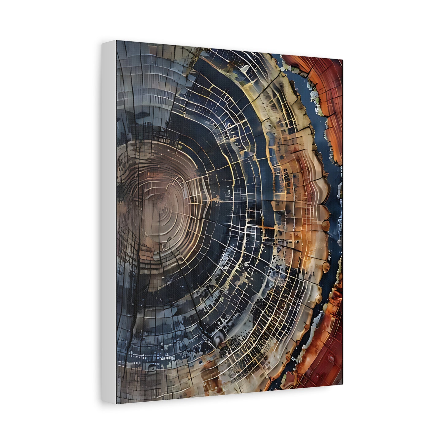 Canvas Print, Tree Ring Wall Art, Modern Farmhouse Decor, Abstract Colorful