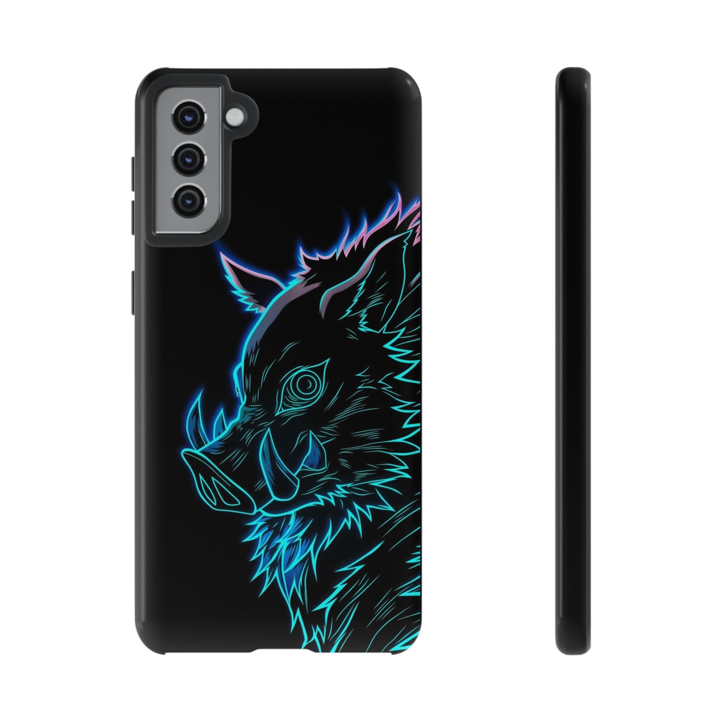 Tough Cases For iPhone, Galaxy, Anime Hashibira Beast Slayer Neon Design