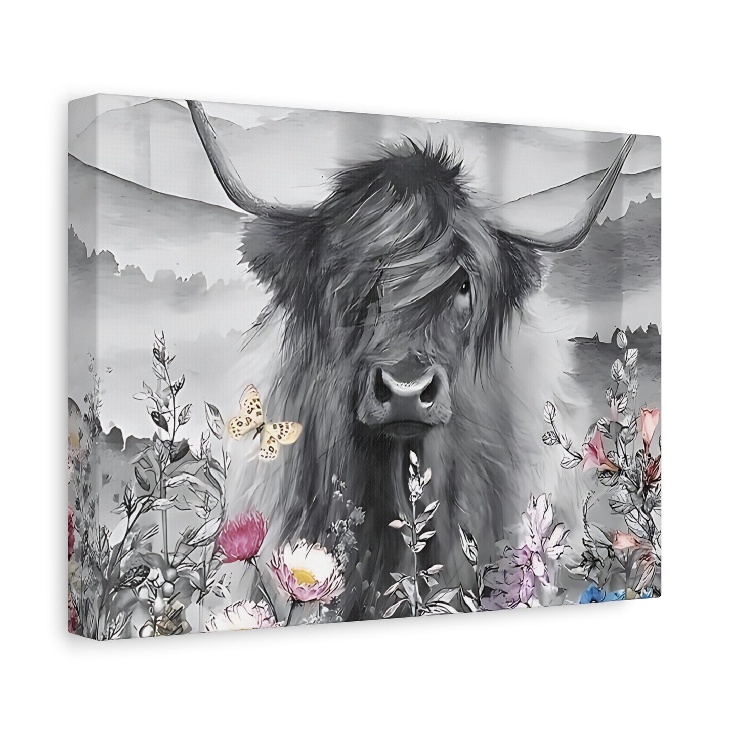 Canvas Poster, Scottish Highland Cow Vertical Wall Art, Housewarming Gift, Home