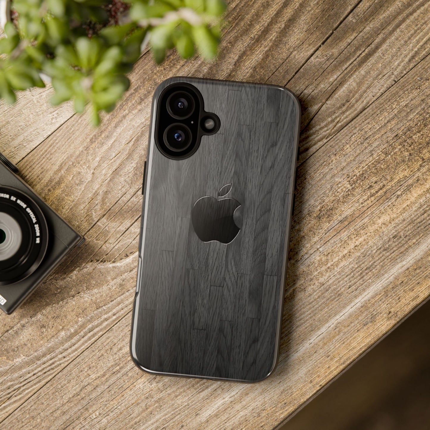 Tough Cases For iPhones, Gray Wood Color Rugged Phone Case