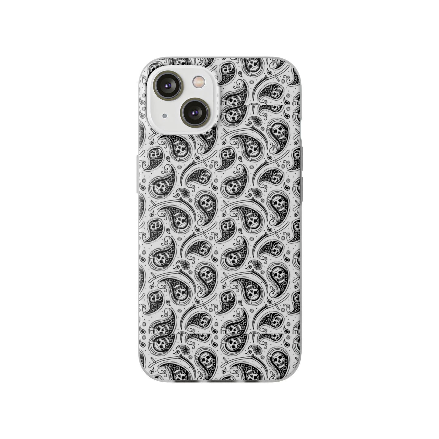 Skull Paisley Pattern Phone Case TPU Soft Flexi Case for iPhones