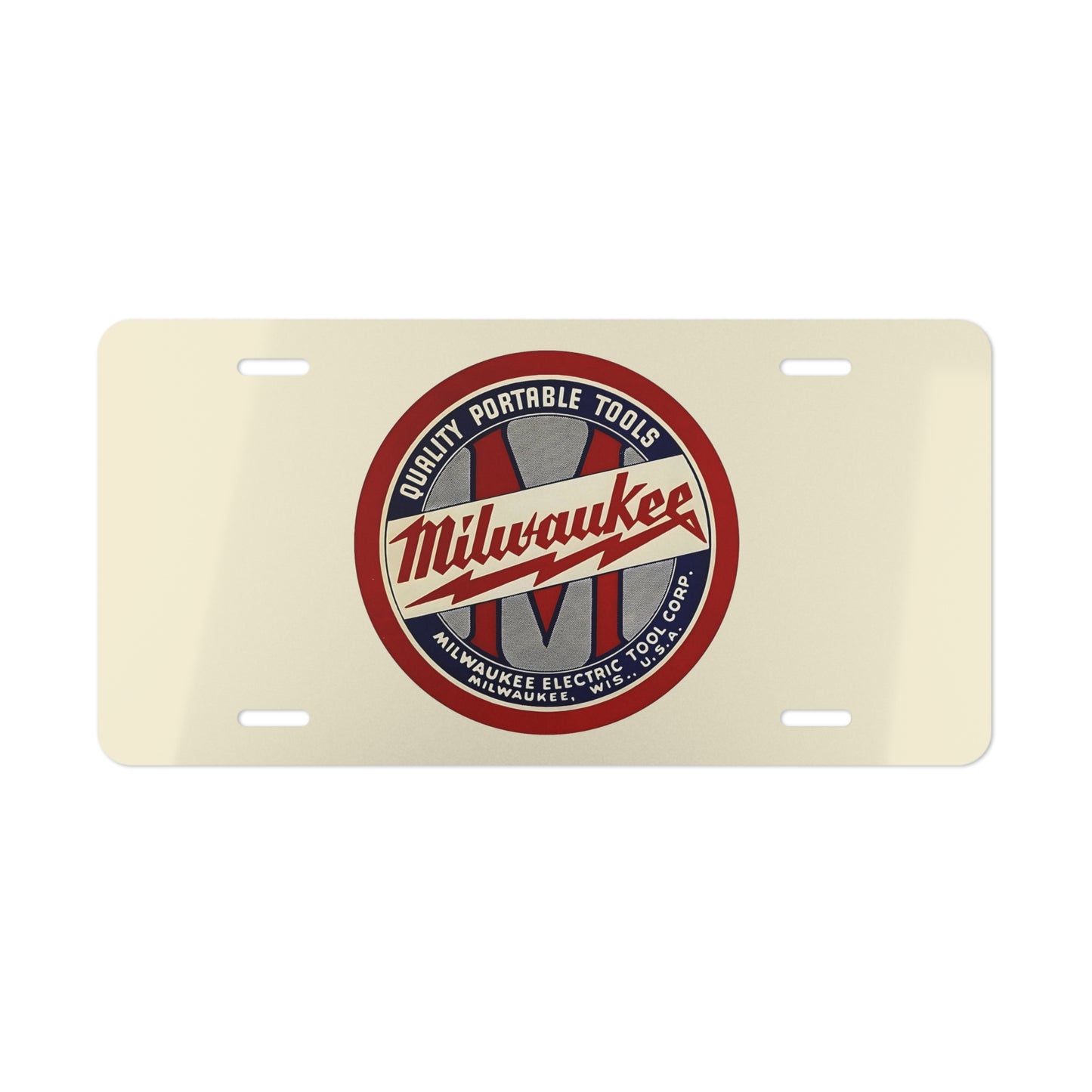 Vintage Style 1940s Milwaukee Tools Vanity Front License Plate