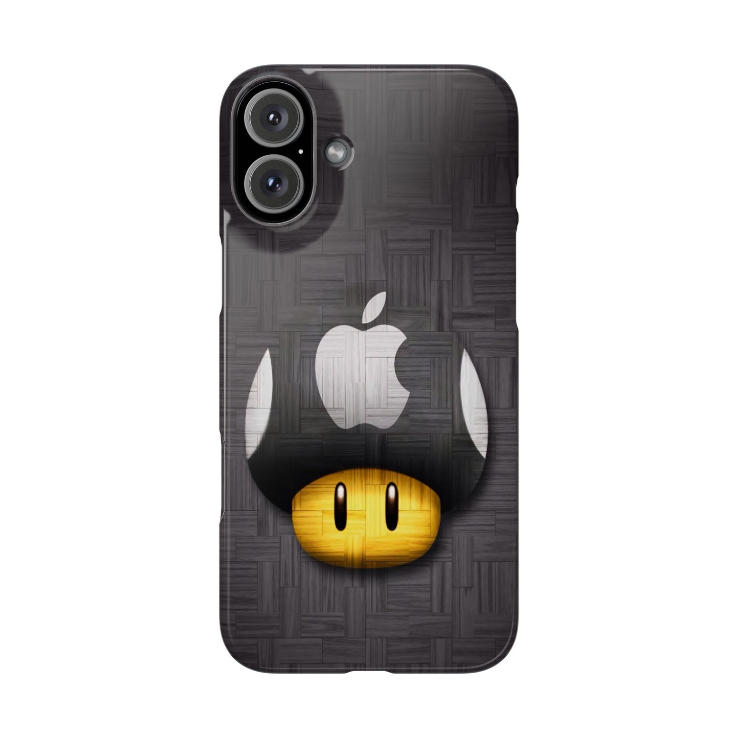 Mushroom Apple Slim Phone Case for iPhone Cute Gamer Phone Accessory, Kids Gift