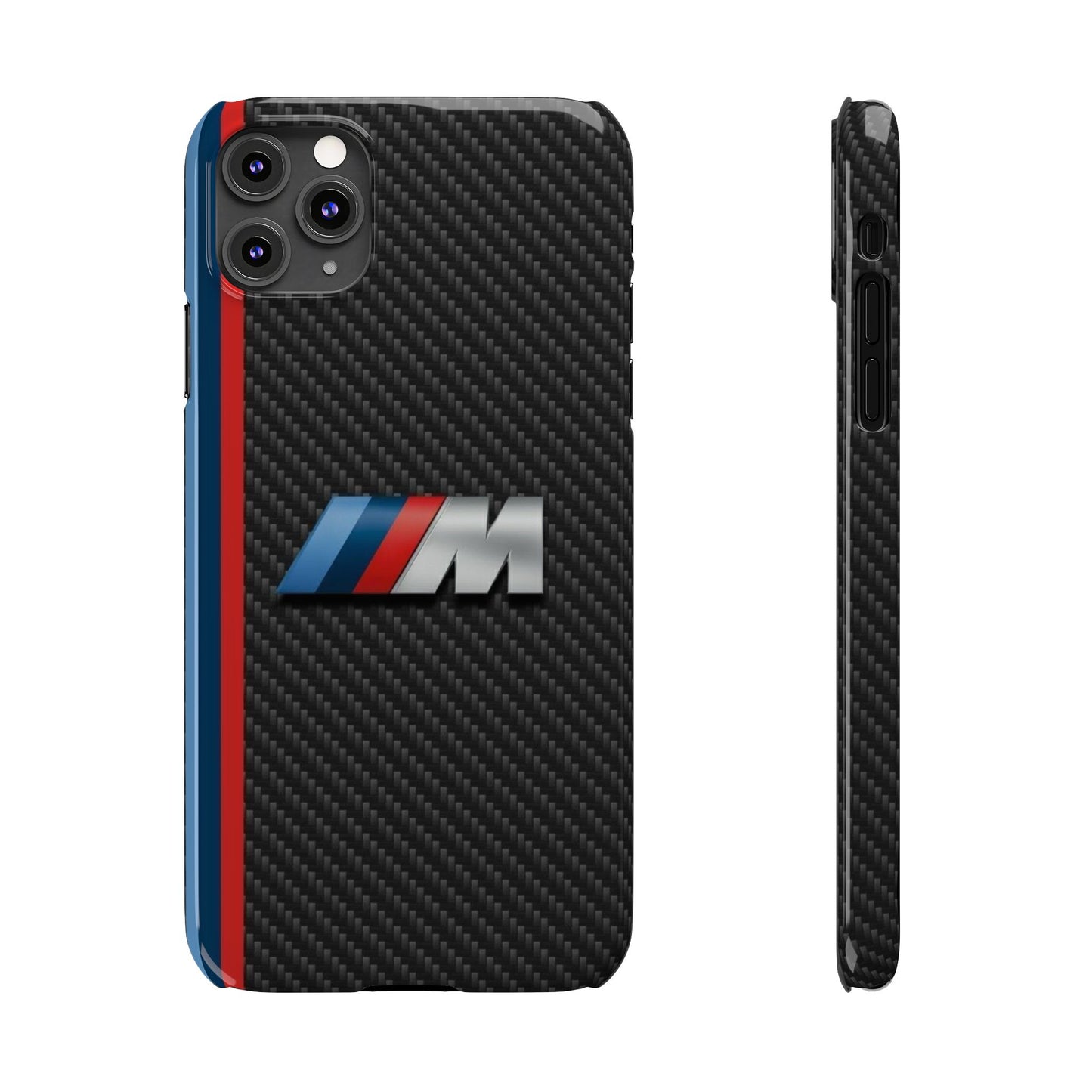 Black iPhone Slim Case, Blue And Red Stripes, BMW M Series