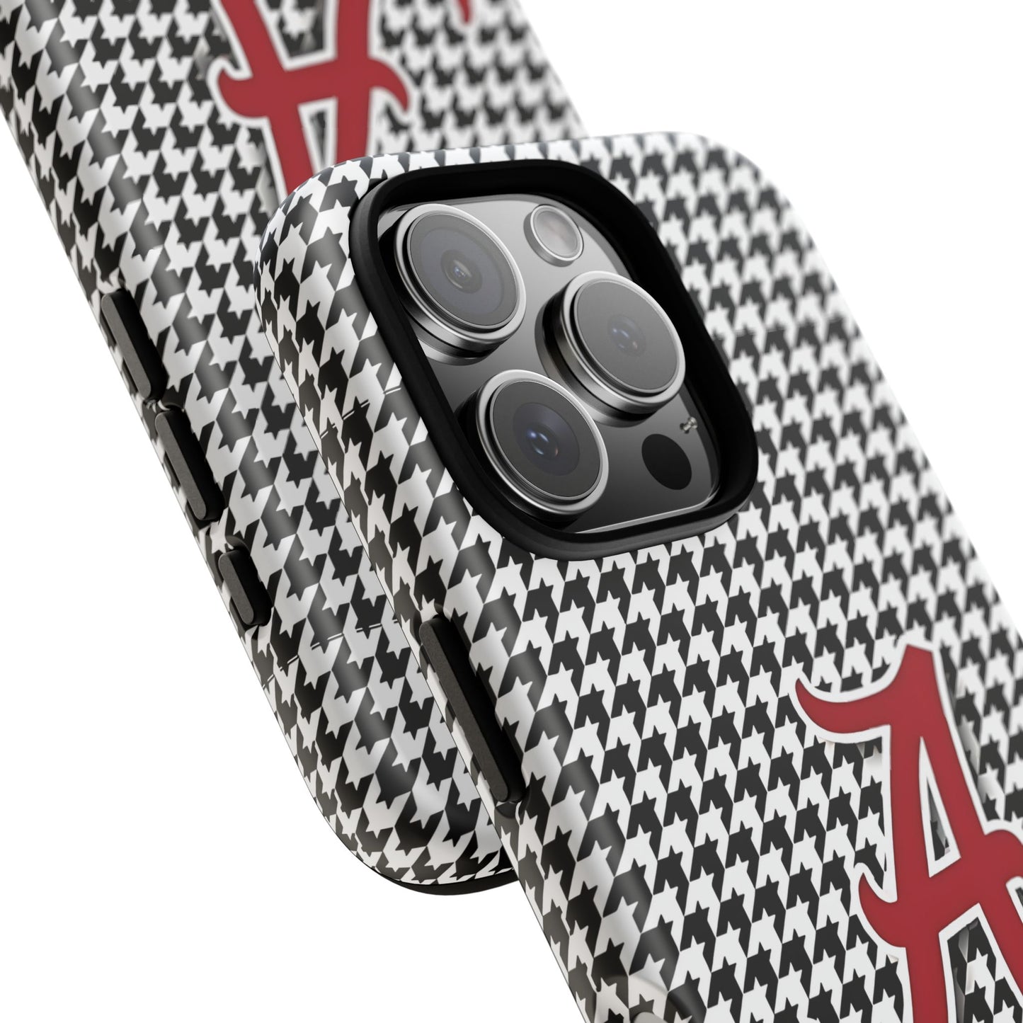 Alabama Houndstooth Phone Case, Tough Cases, College RTR Fan Gear, Initial A