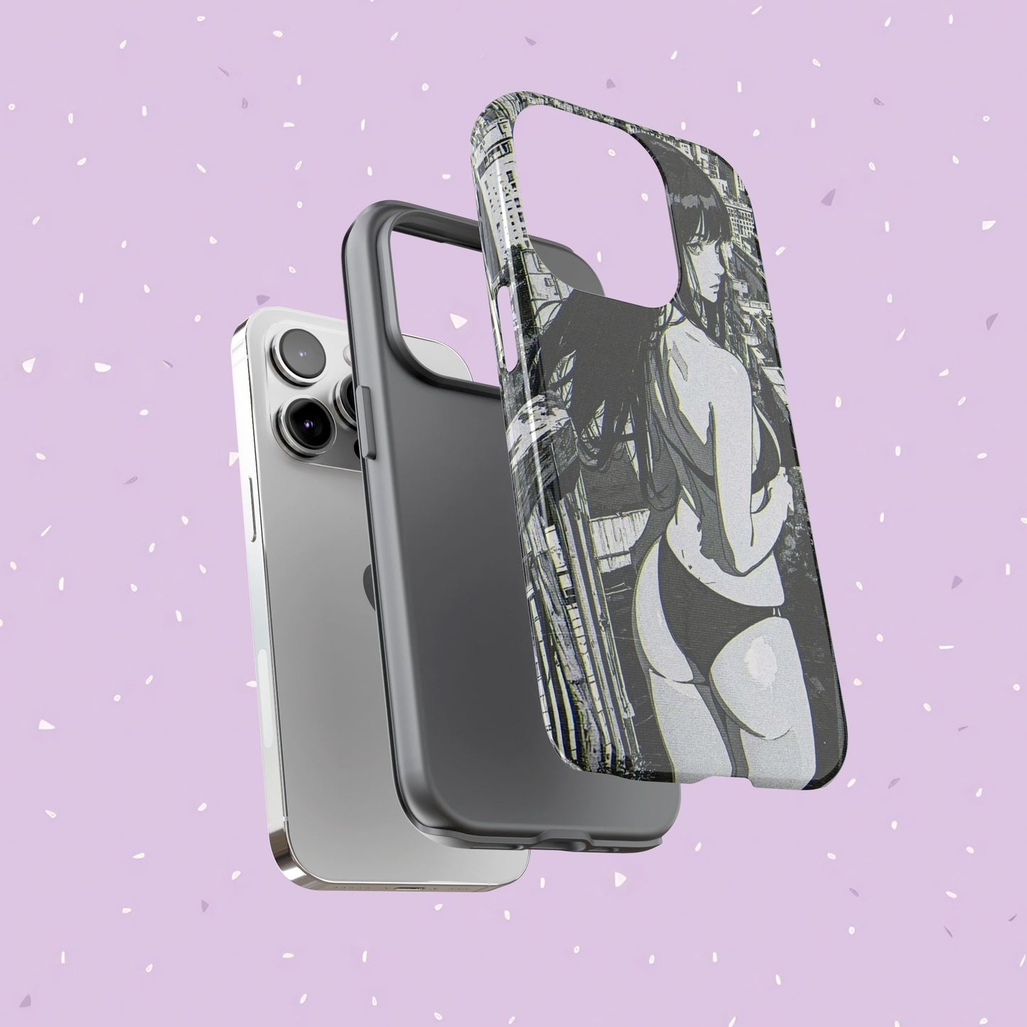 Tough Phone Case, Anime Manga Girl Bikini Design, iPhone, Galaxy, Google Pixel, Hentai Ecchi Art